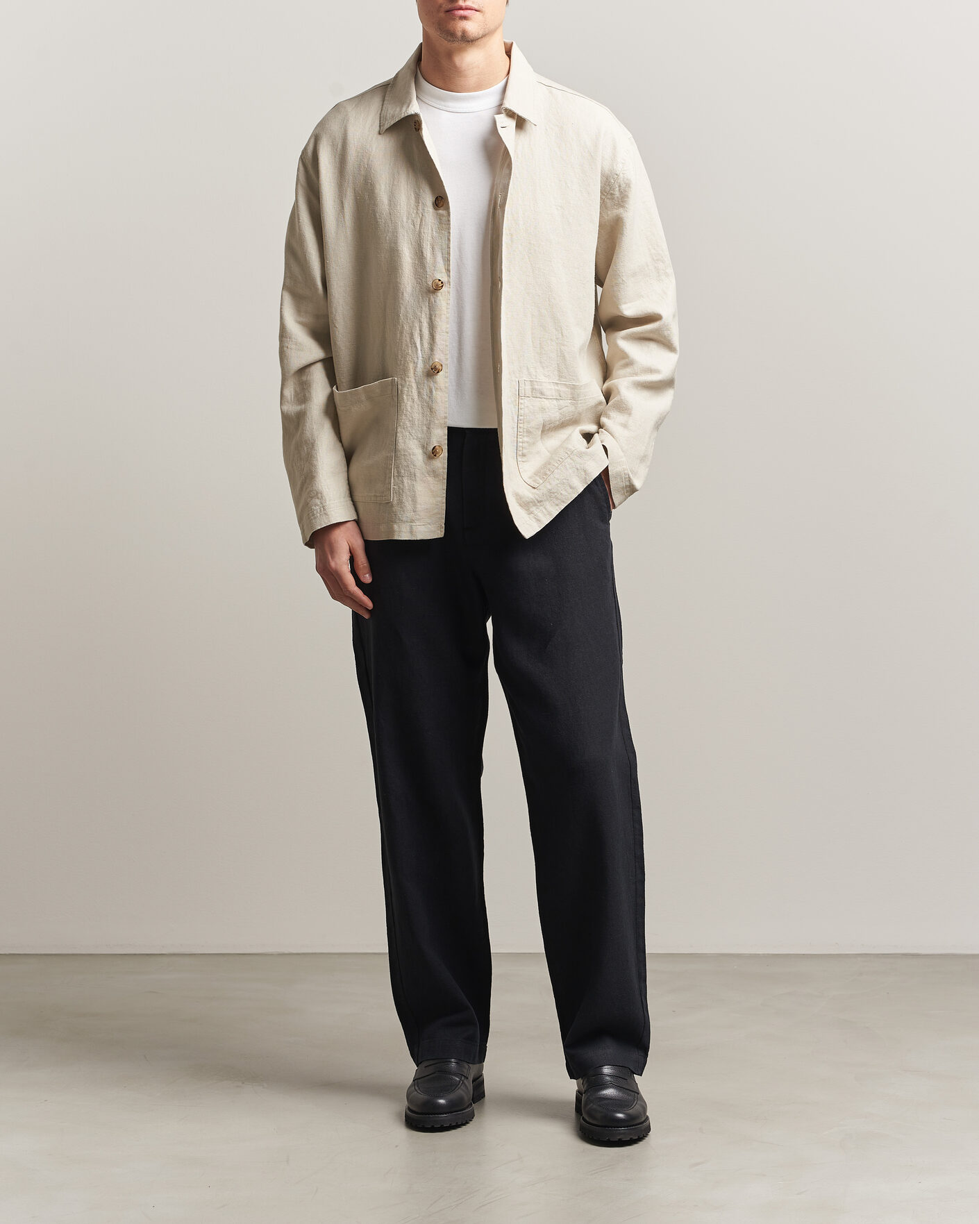 Heren | Broeken | LES DEUX | Linen Comfort Suit Pants Black