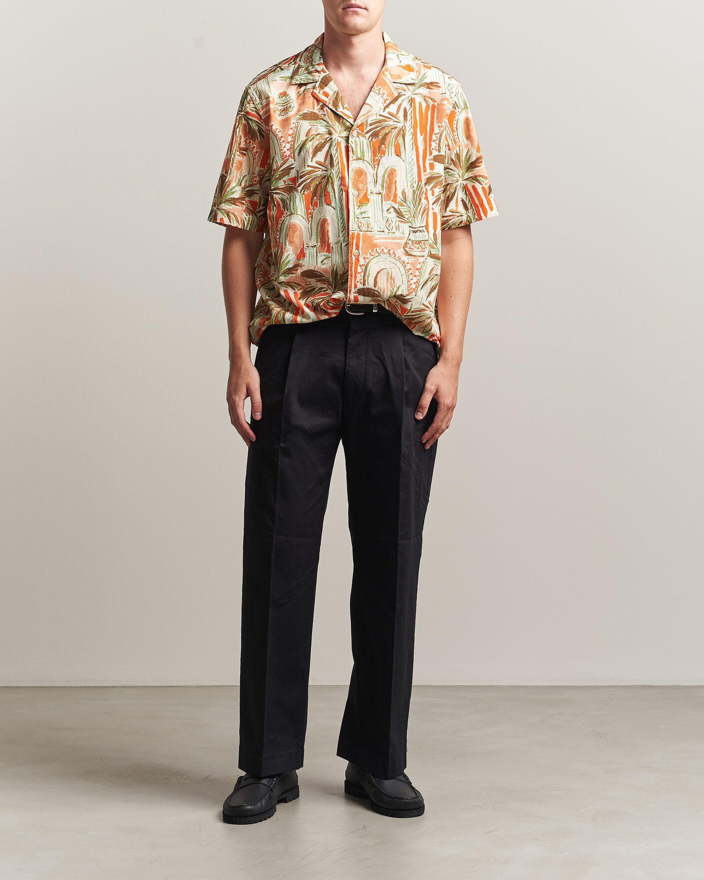 Heren | Overhemden | LES DEUX | Palm AOP Short Sleeve Shirt Multi