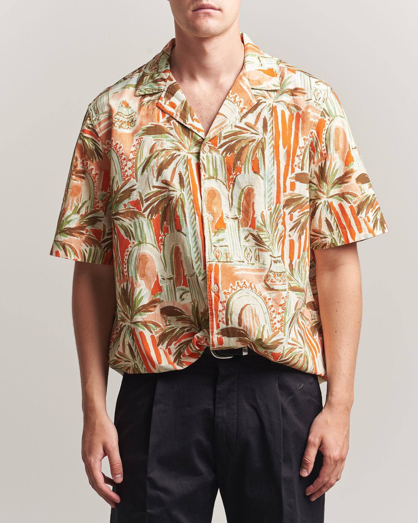 Heren | Overhemden | LES DEUX | Palm AOP Short Sleeve Shirt Multi
