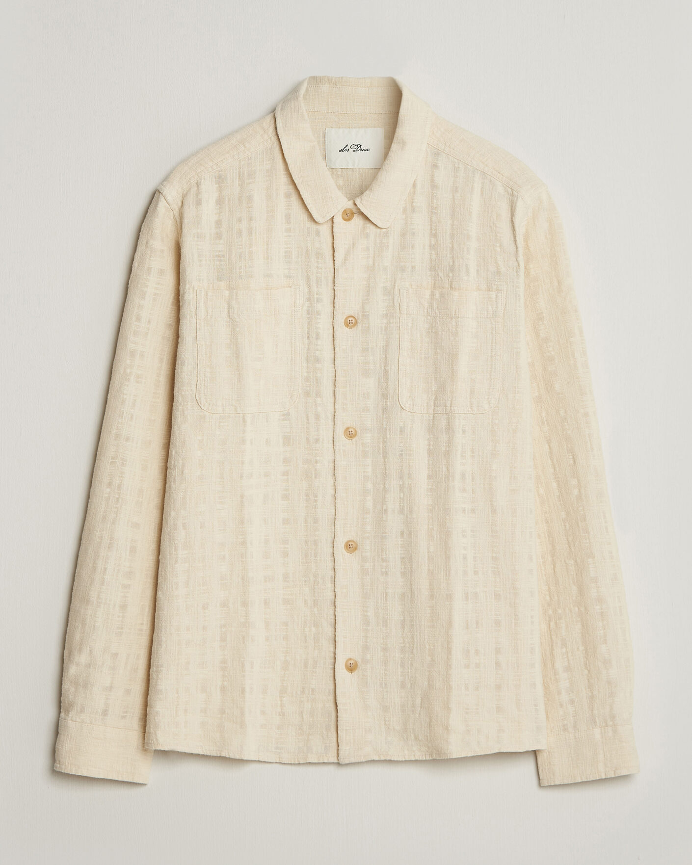 Heren | Overhemden | LES DEUX | Textured Slub Overshirt Ivory