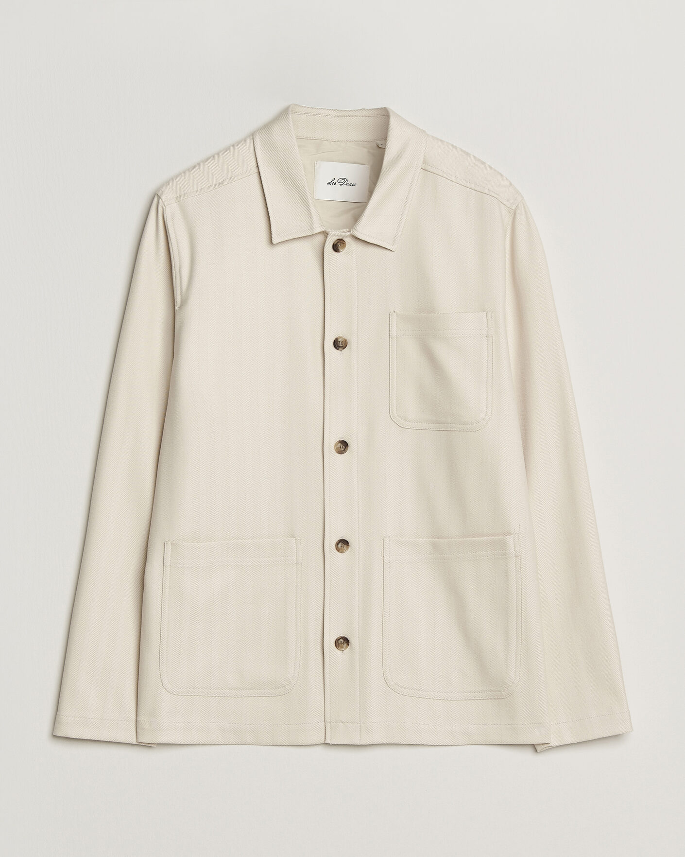 Heren | Overhemden | LES DEUX | Herringbone Overshirt Ivory