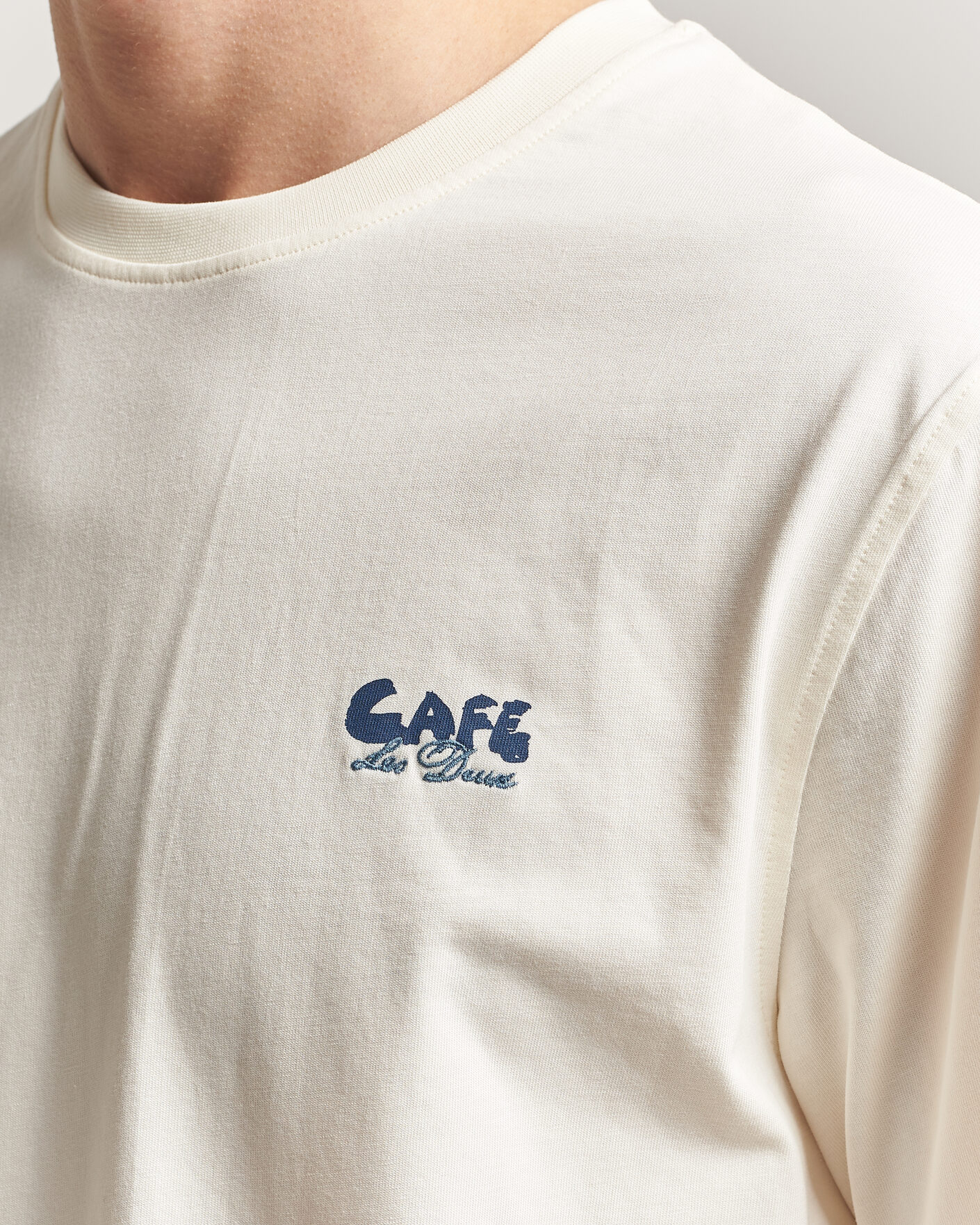 Heren | T-shirts | LES DEUX | Café Backprint T-Shirt Light Ivory