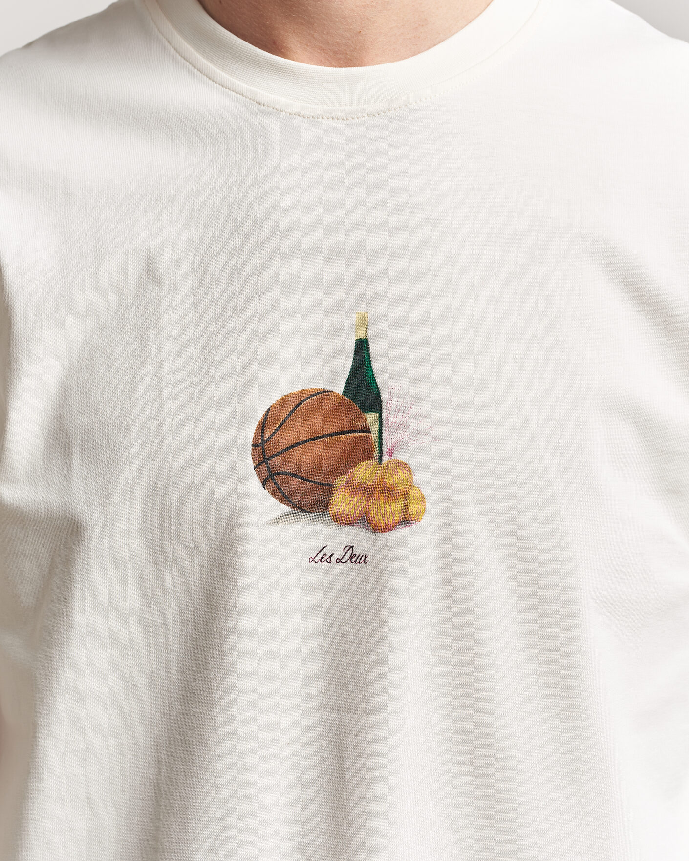 Heren | T-shirts | LES DEUX | Lemons Printed T-Shirt Eggnog White