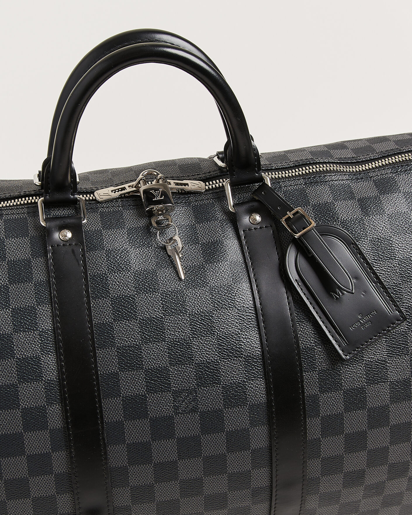 Heren | Pre-Owned & Vintage Bags | Louis Vuitton Pre-Owned | Keepall Bandouliére 55 Damier Graphite