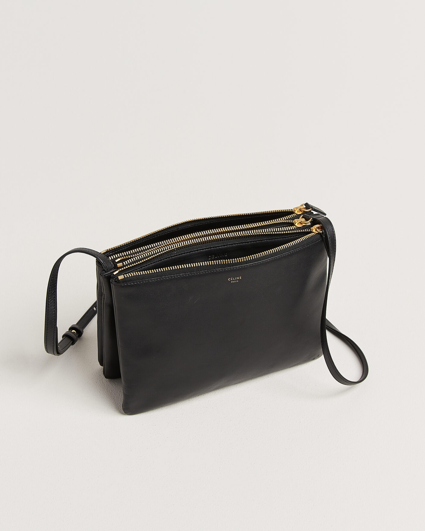 Heren | Pre-Owned & Vintage Bags | Celine Pre-Owned | Trio Bag Medium Leather Black