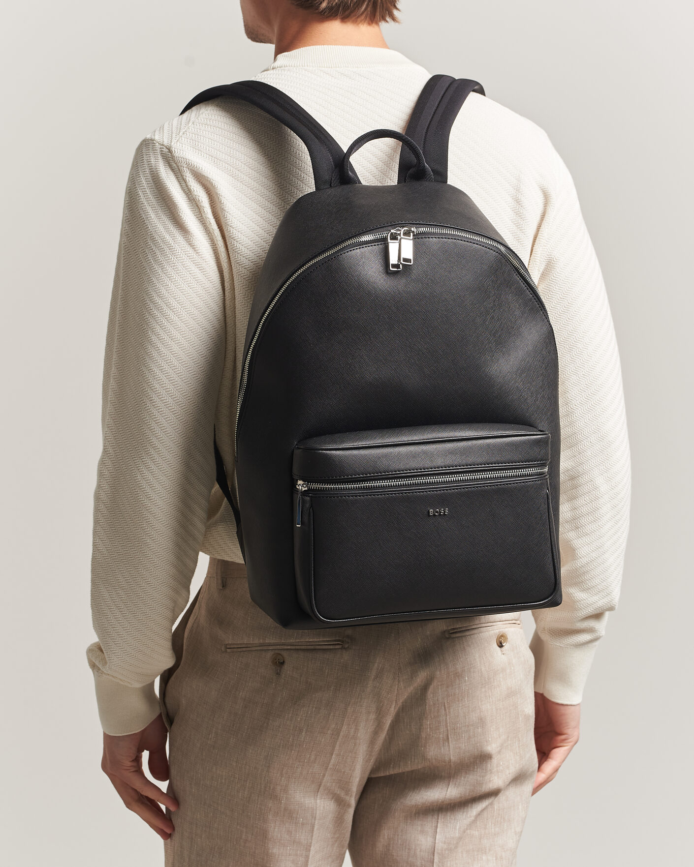Heren | Tassen | BOSS BLACK | Northon Leather Backpack Black