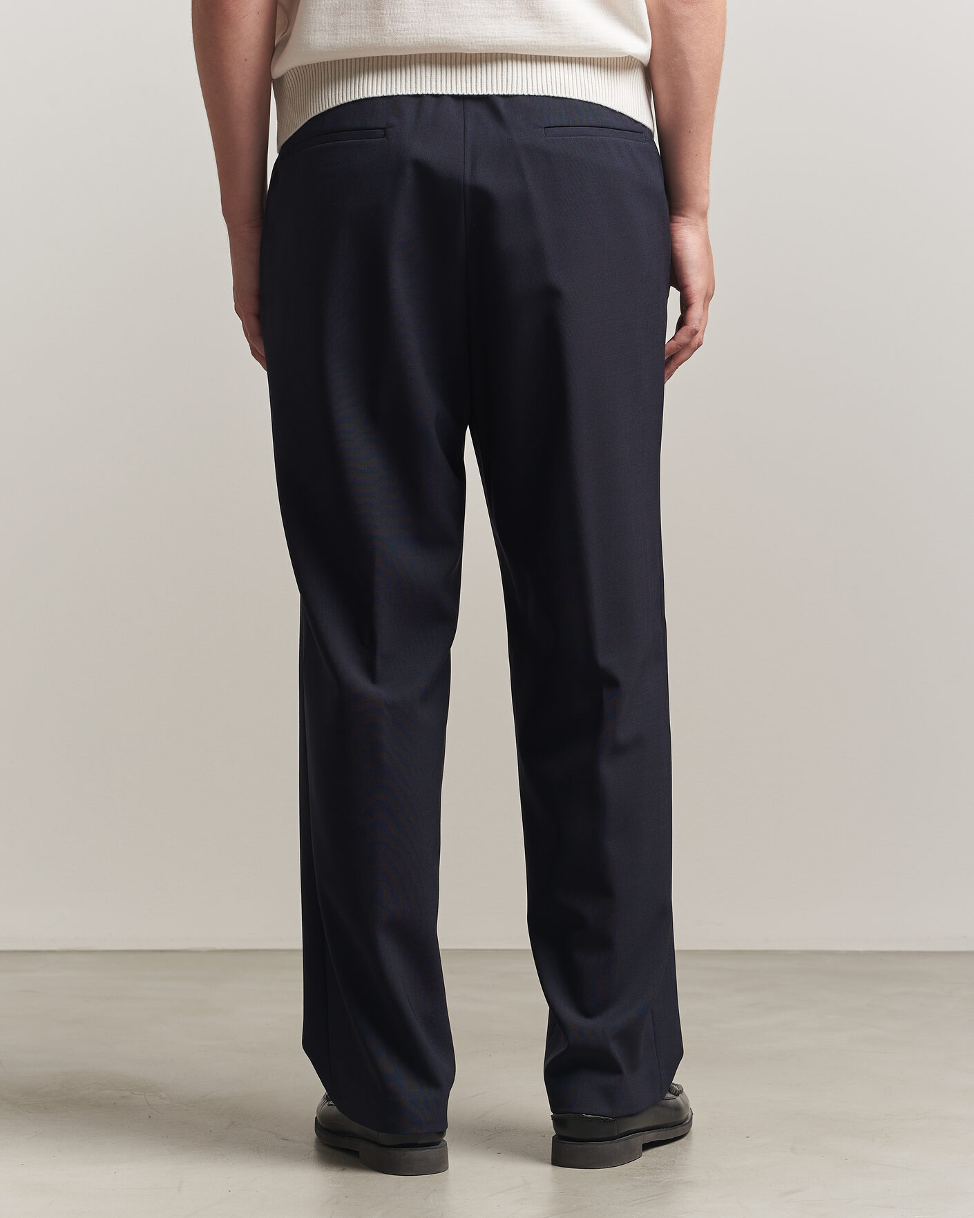 Heren | Broeken | BOSS BLACK | Pat Pleated Wool Trousers Dark Blue