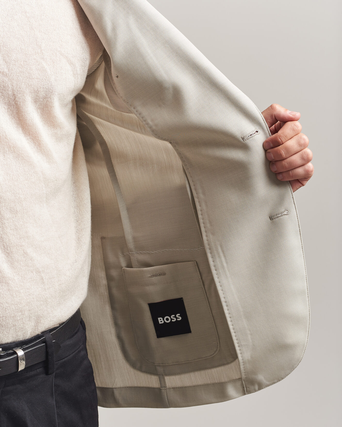 Heren | Blazers | BOSS BLACK | Hanry Wool Patch Pocket Blazer Light Beige