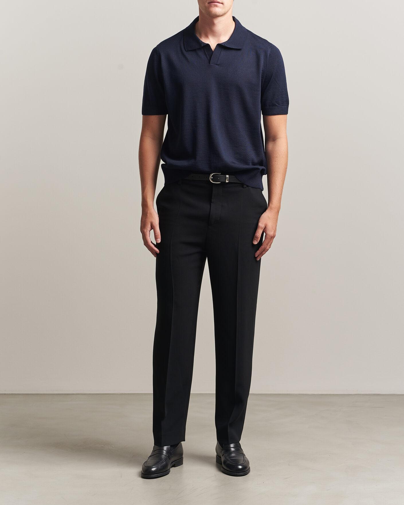 Heren | Polo's | BOSS BLACK | Lantoni Knitted Polo Dark Blue