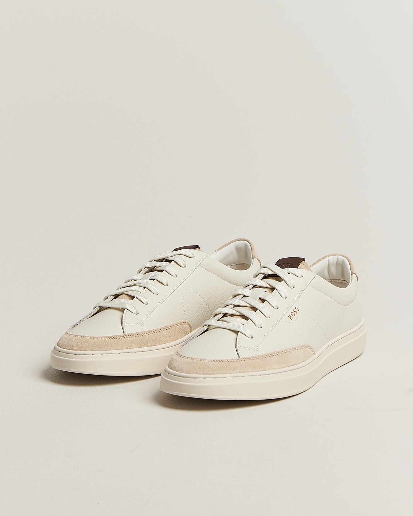Heren | Sneakers | BOSS BLACK | Kieran Leather/Suede Sneaker Open White