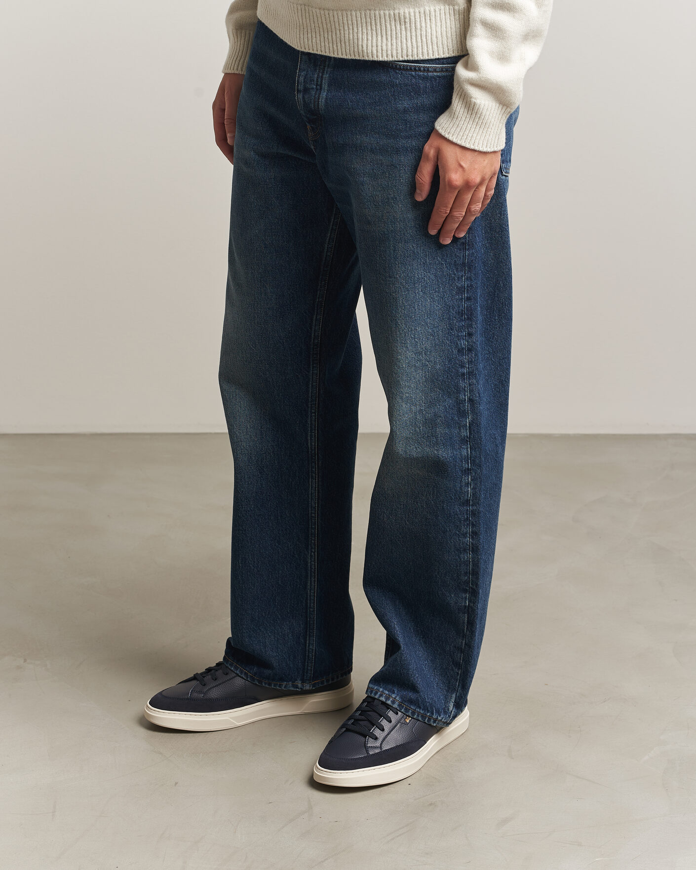 Heren | Sneakers | BOSS BLACK | Kieran Leather/Suede Sneaker Dark Blue