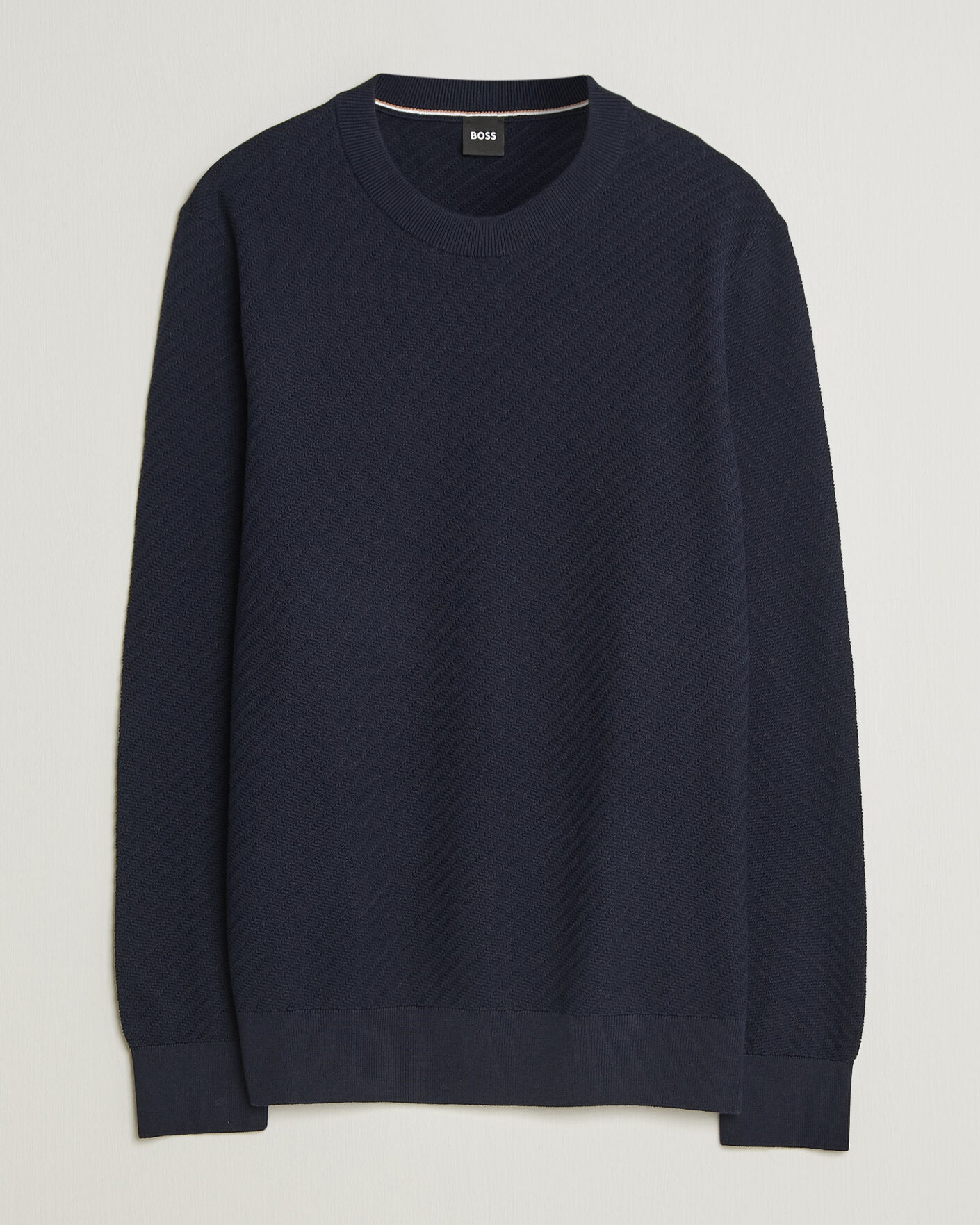 Heren | Truien | BOSS BLACK | Lofranco Structured Knitted Sweater Dark Blue