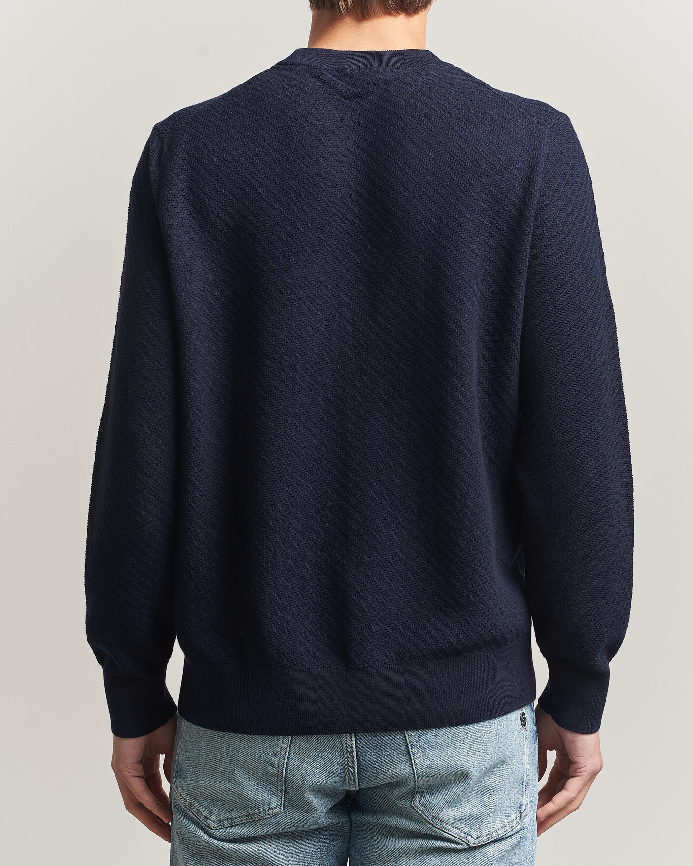 Heren | Truien | BOSS BLACK | Lofranco Structured Knitted Sweater Dark Blue