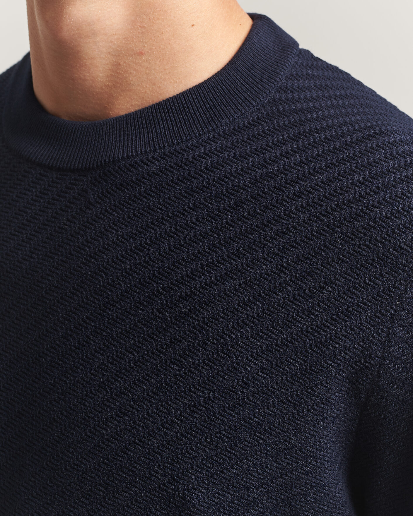 Heren | Truien | BOSS BLACK | Lofranco Structured Knitted Sweater Dark Blue