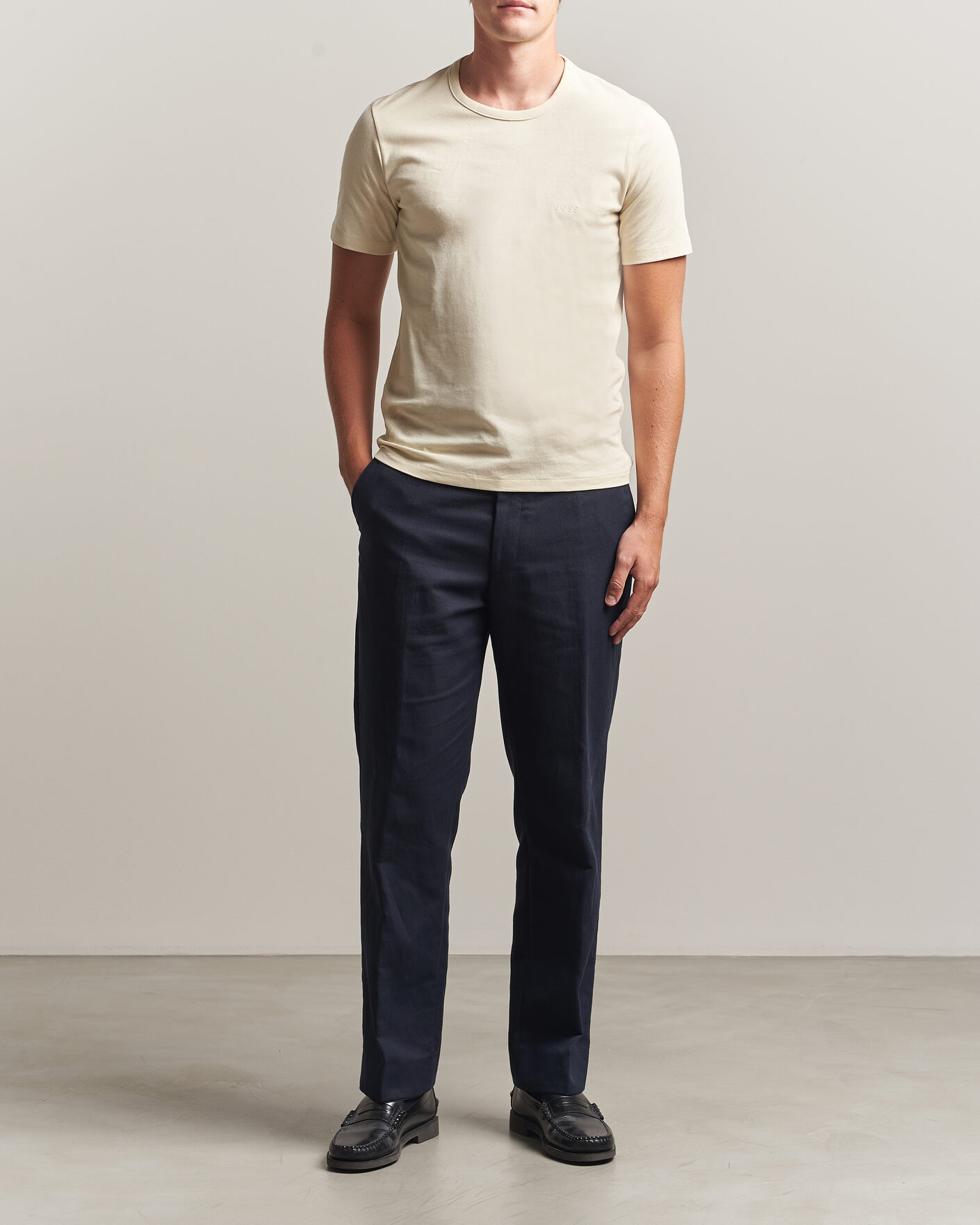 Heren | T-shirts | BOSS BLACK | 3-Pack Crew Neck T-Shirt White/Beige/Grey