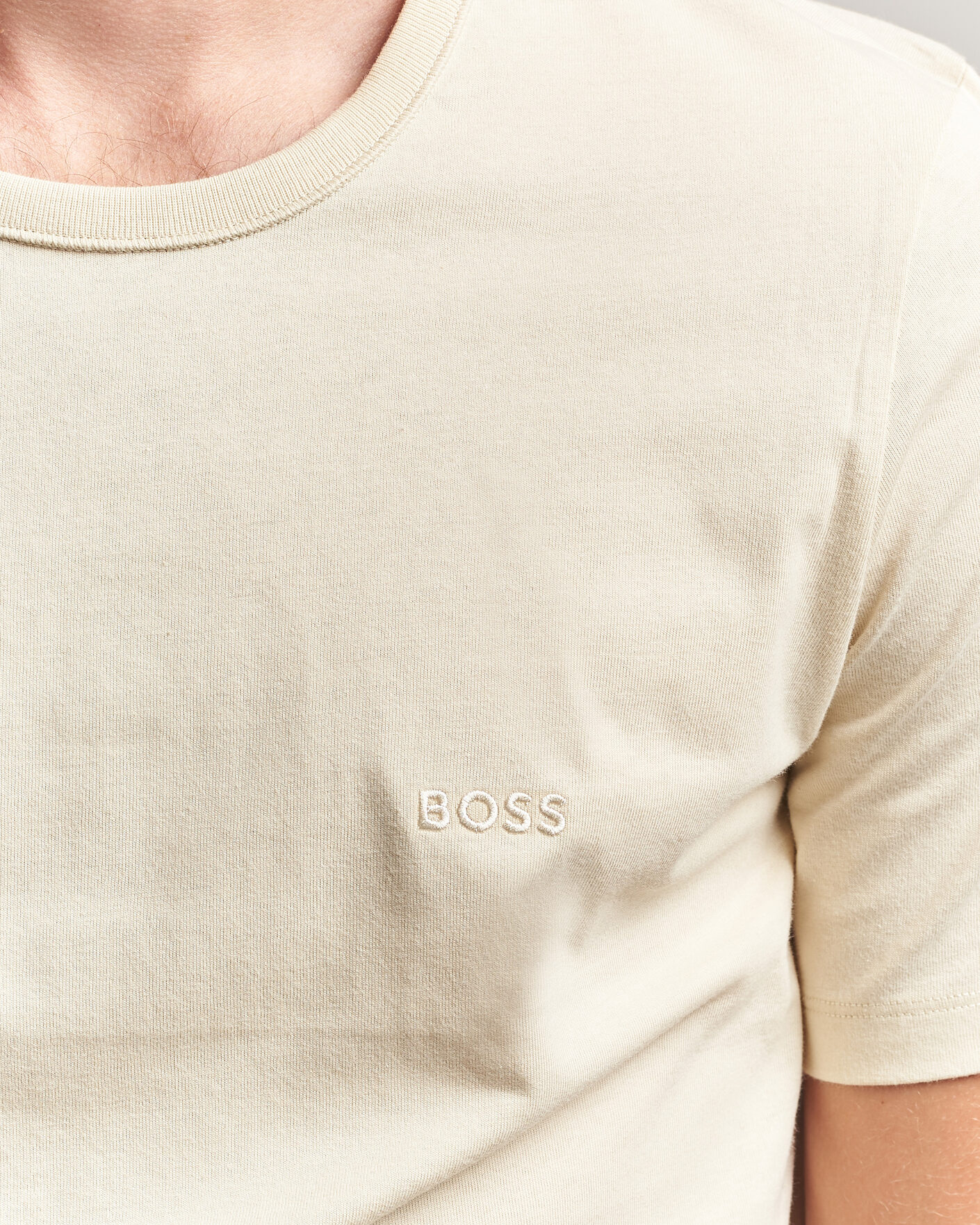 Heren | T-shirts | BOSS BLACK | 3-Pack Crew Neck T-Shirt White/Beige/Grey