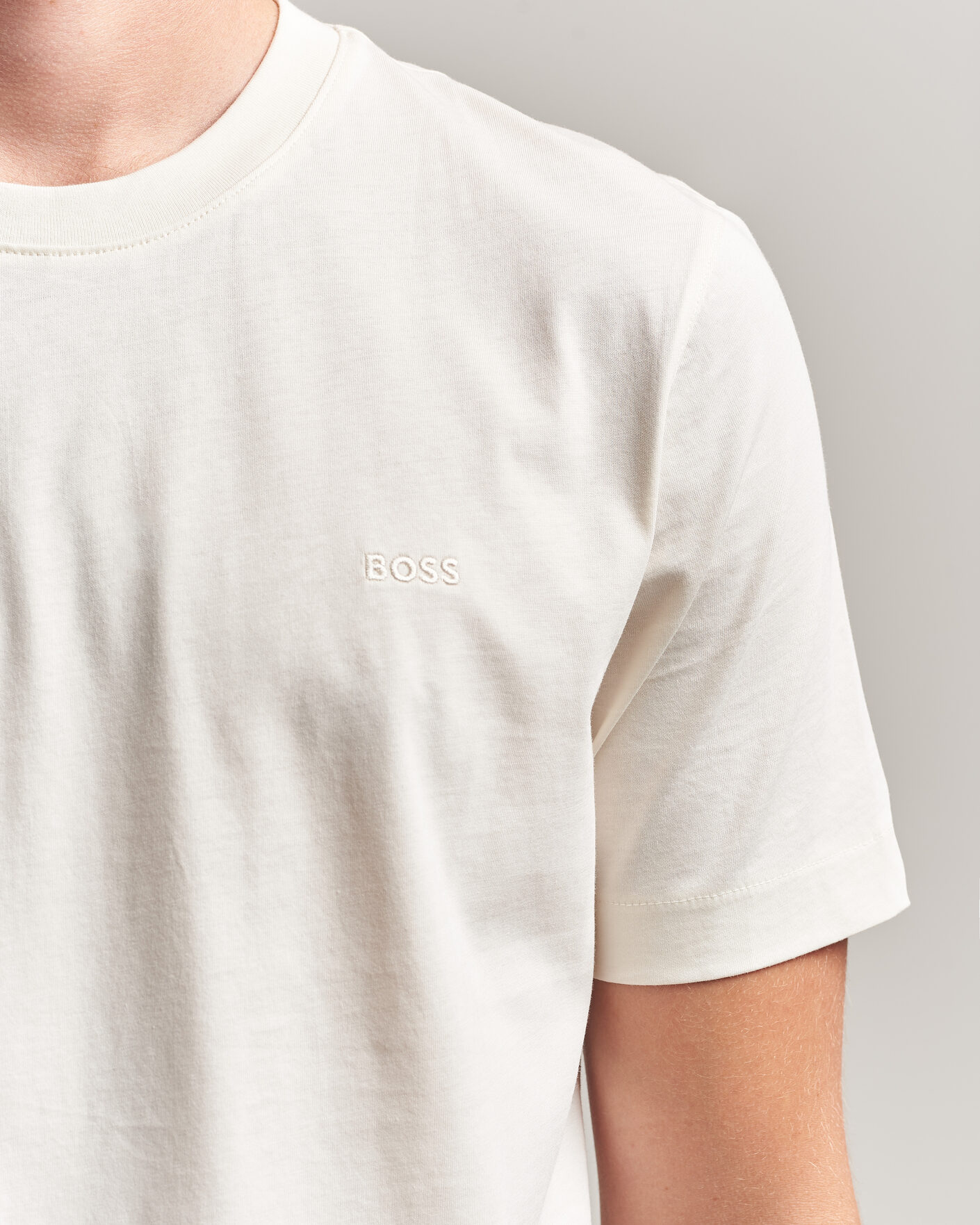 Heren | T-shirts | BOSS BLACK | Thompson Crew Neck T-Shirt Open White