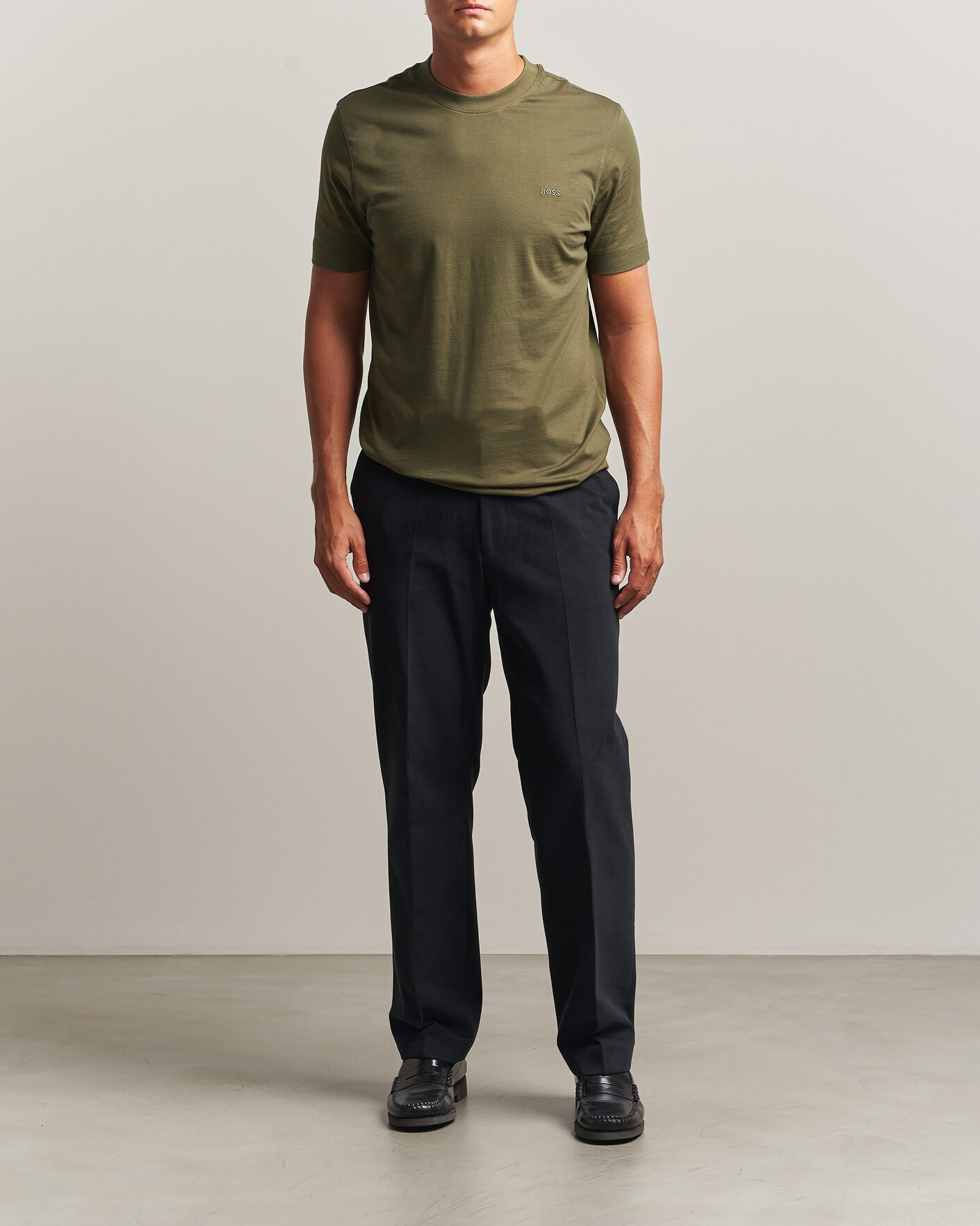 Heren | T-shirts | BOSS BLACK | Thompson Crew Neck T-Shirt Open Green