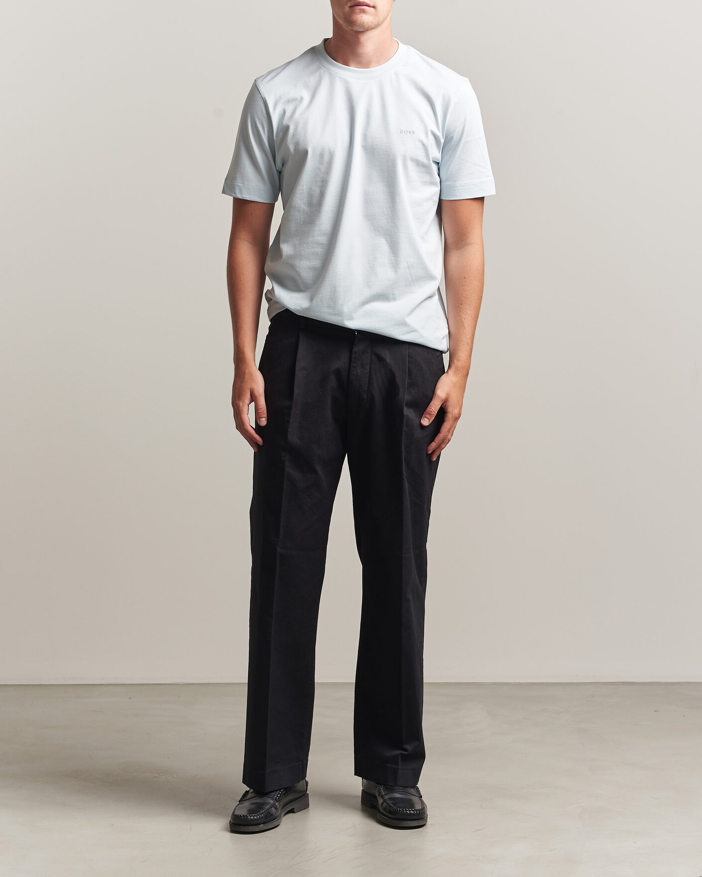 Heren | T-shirts | BOSS BLACK | Thompson Crew Neck T-Shirt Open Blue