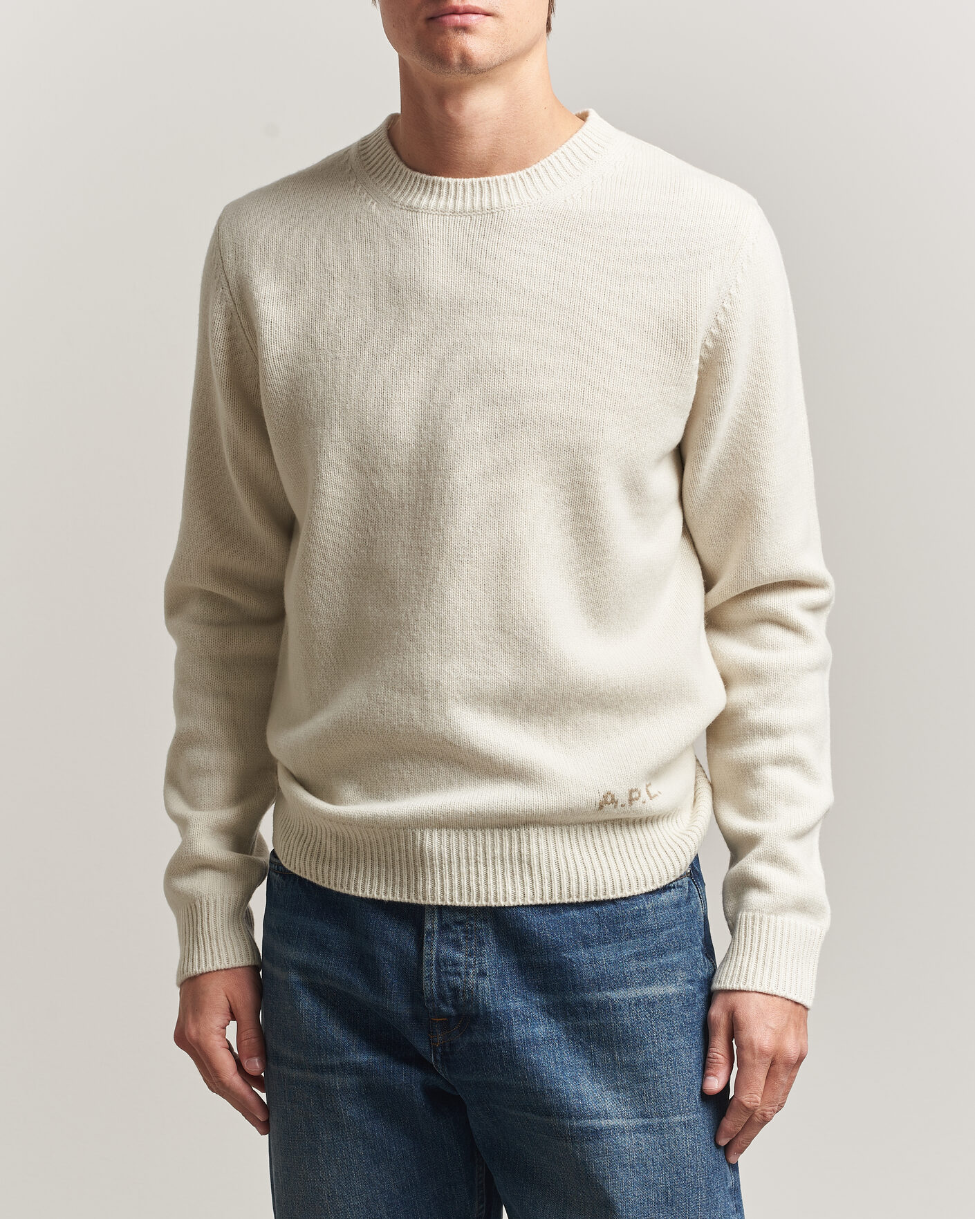 Heren | Truien | A.P.C. | Edmond Wool Knitted Sweater Ecru