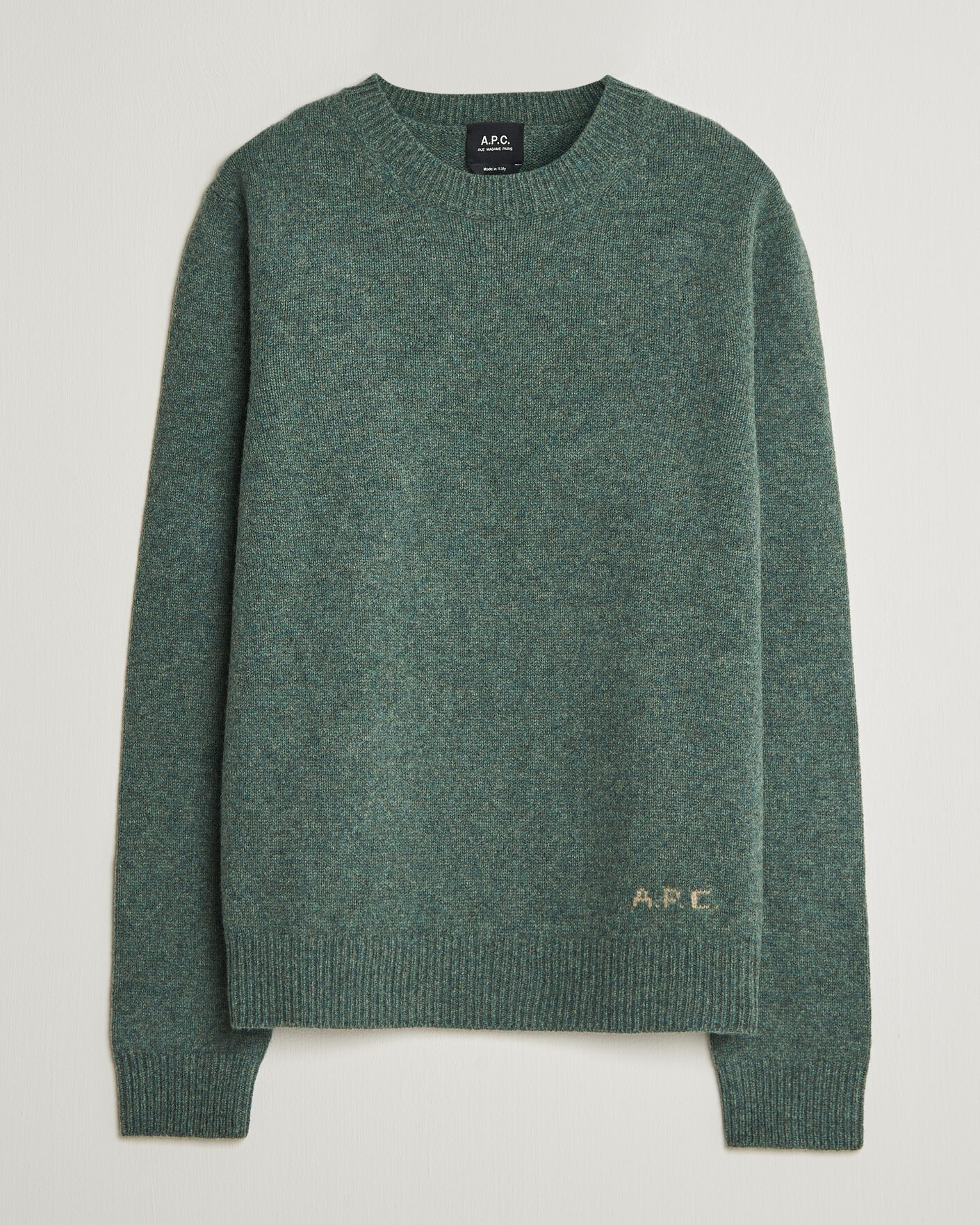 Heren | Truien | A.P.C. | Edmond Wool Knitted Sweater Green Melange