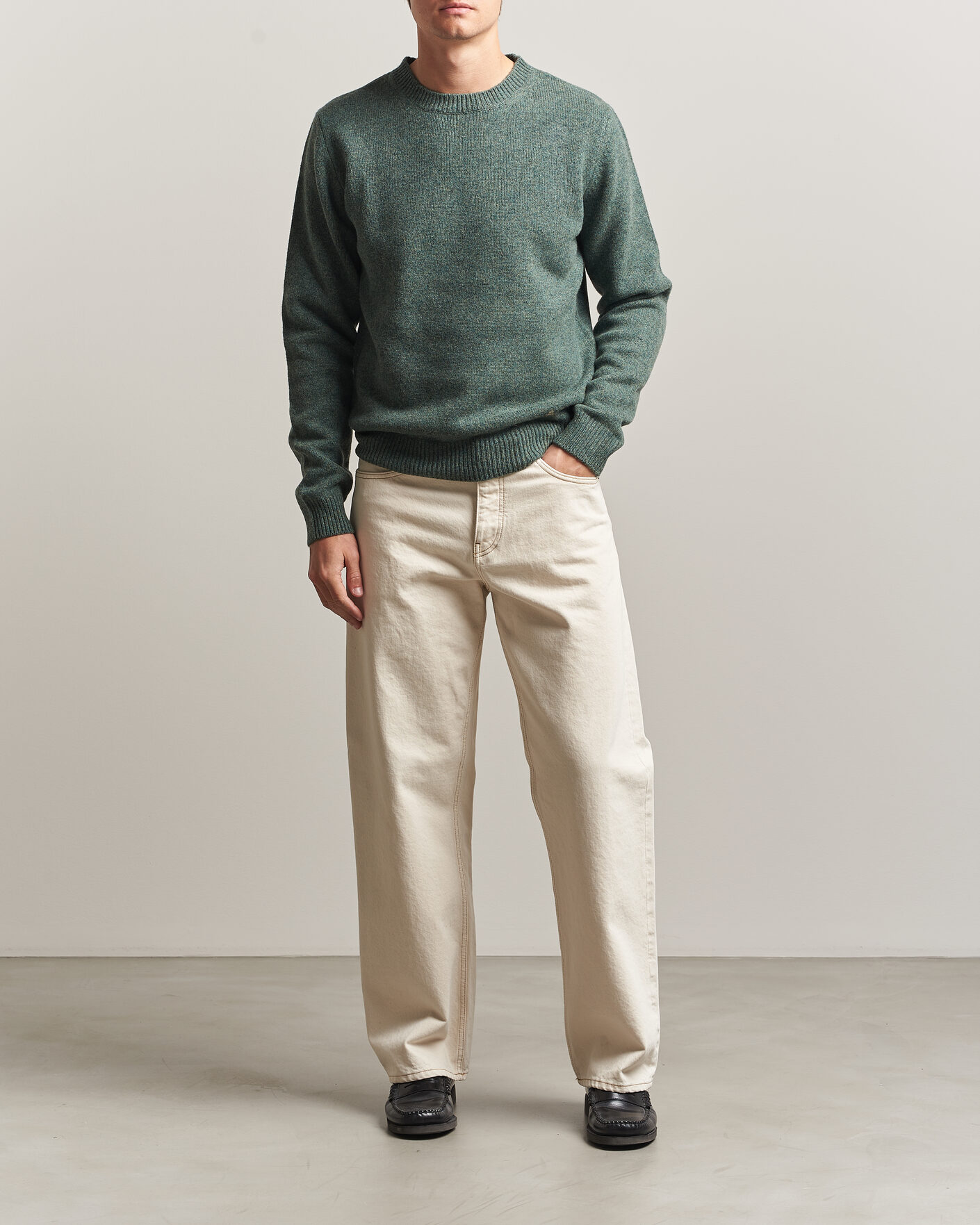 Heren | Truien | A.P.C. | Edmond Wool Knitted Sweater Green Melange