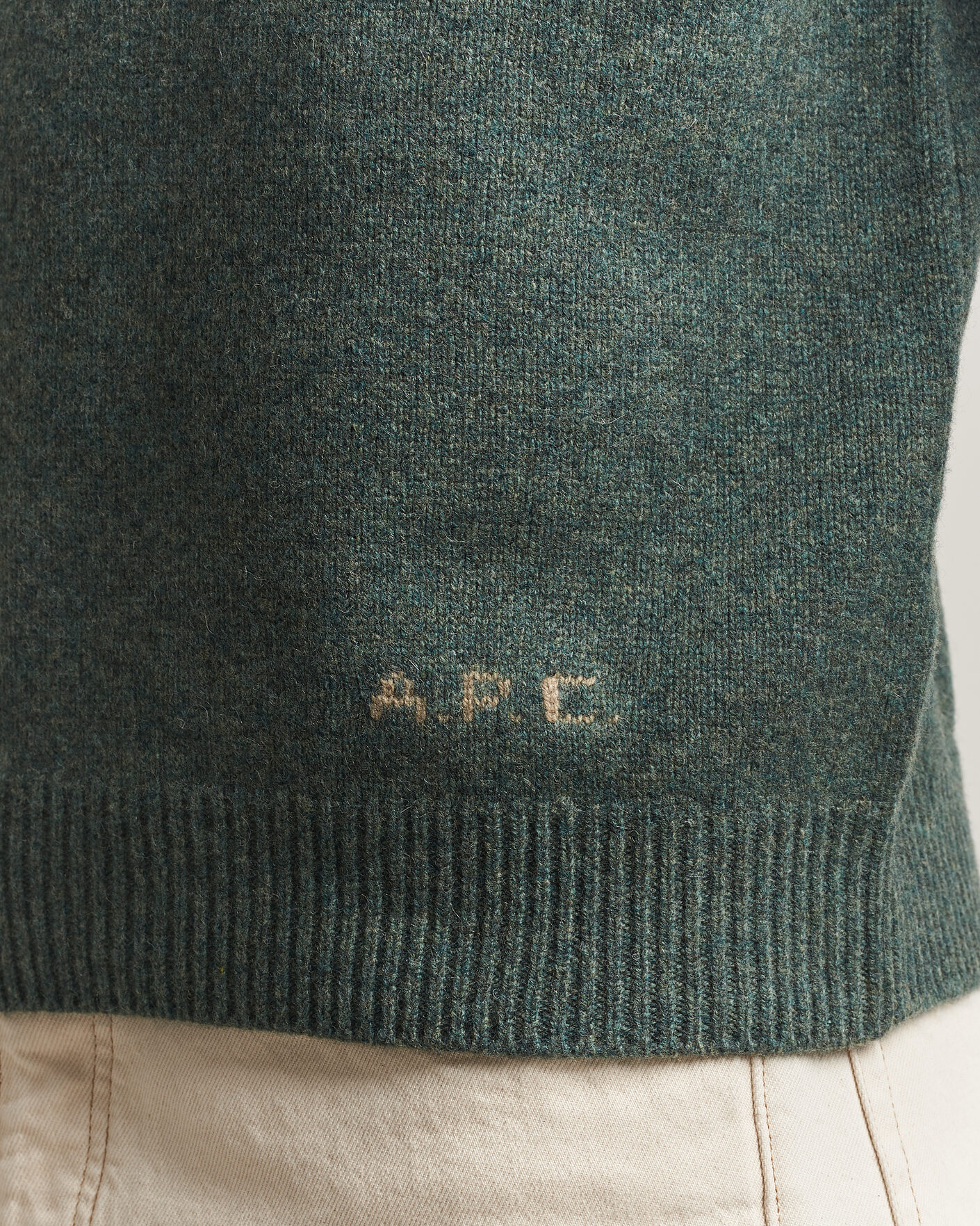 Heren | Truien | A.P.C. | Edmond Wool Knitted Sweater Green Melange