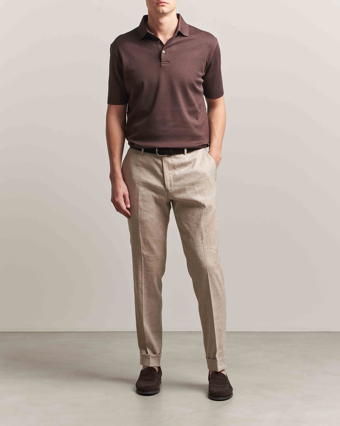 Heren | Polo's | Herno | Micro Piquet Polo Brown