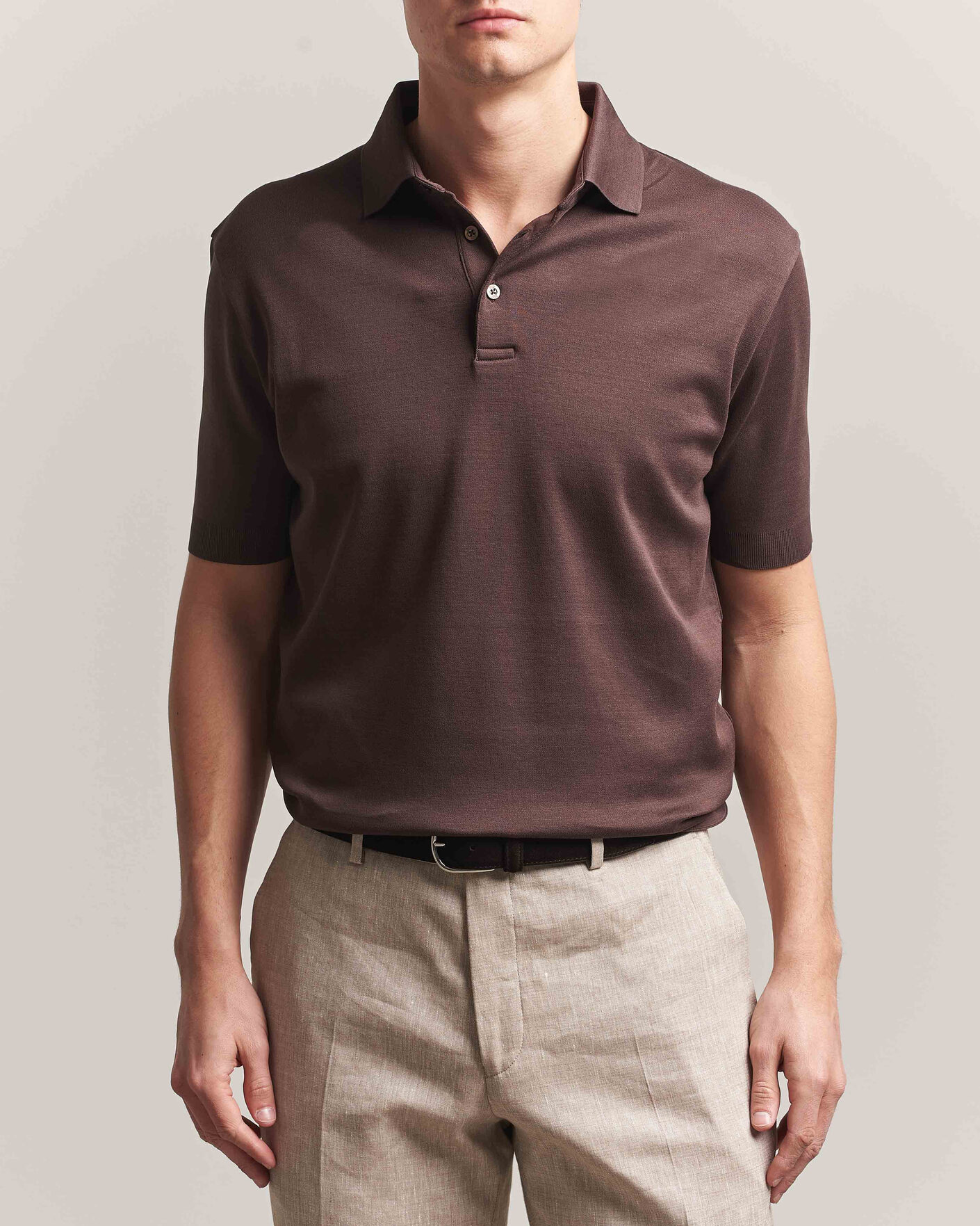 Heren | Polo's | Herno | Micro Piquet Polo Brown