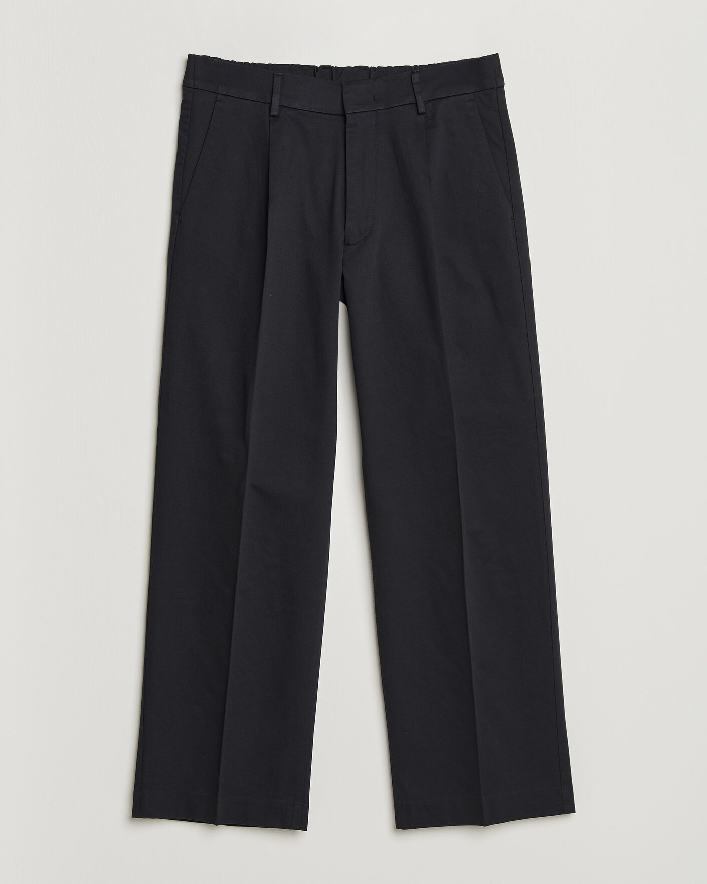Heren | Broeken | NN07 | Kay Relaxed Fit Pleated Cotton Trousers Navy Blue