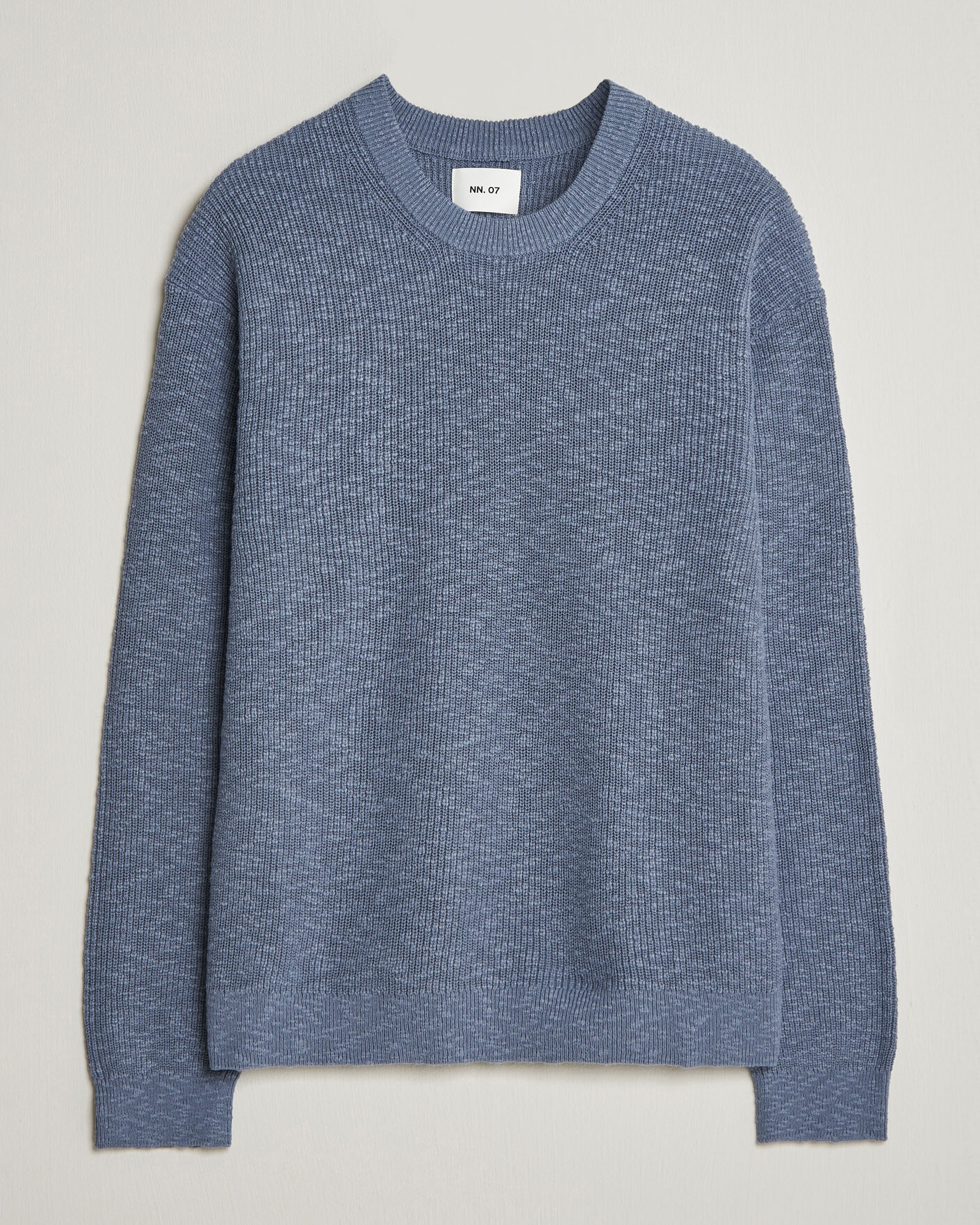 Heren | Truien | NN07 | Russell Cotton Knitted Sweater Stone Blue