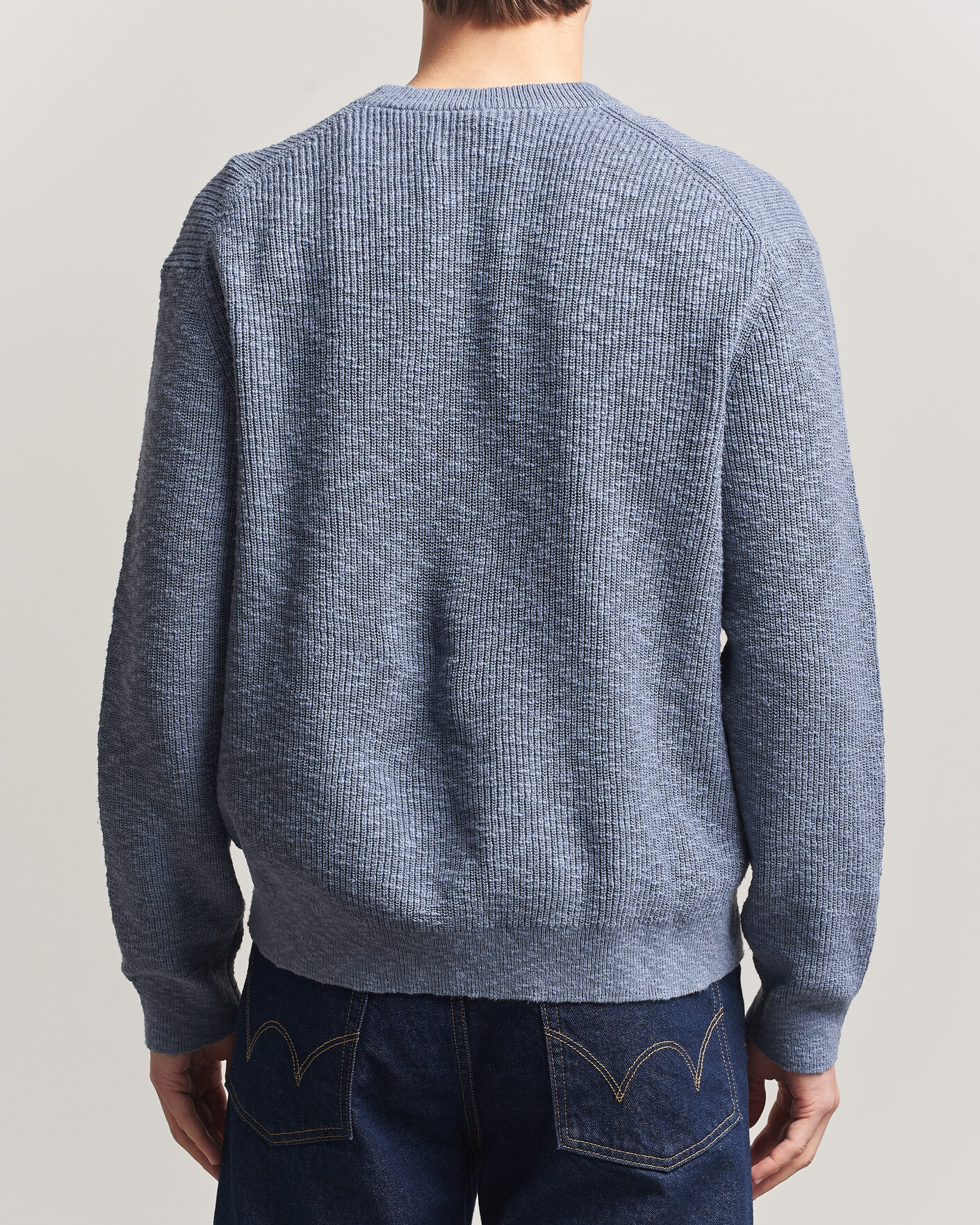 Heren | Truien | NN07 | Russell Cotton Knitted Sweater Stone Blue
