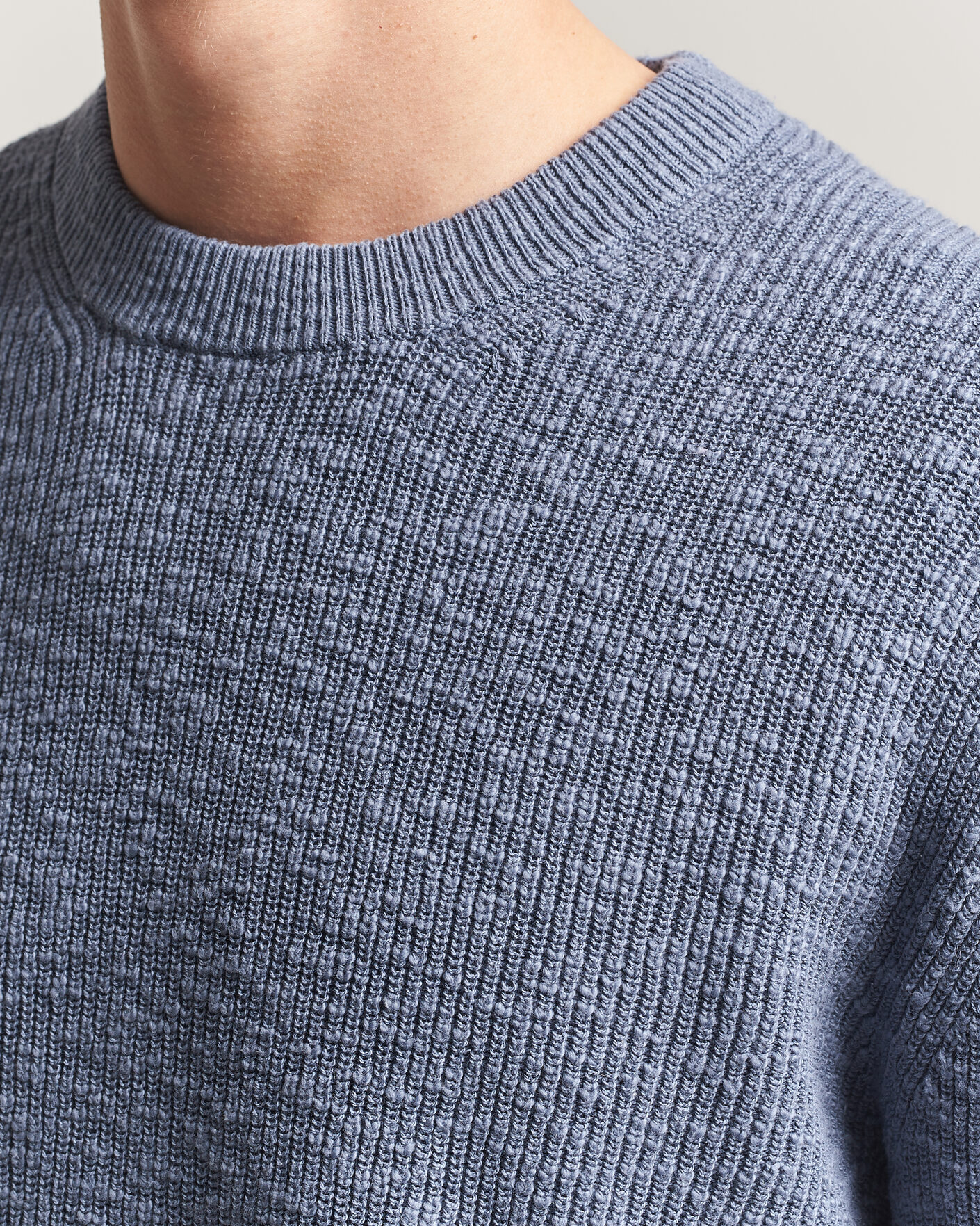 Heren | Truien | NN07 | Russell Cotton Knitted Sweater Stone Blue