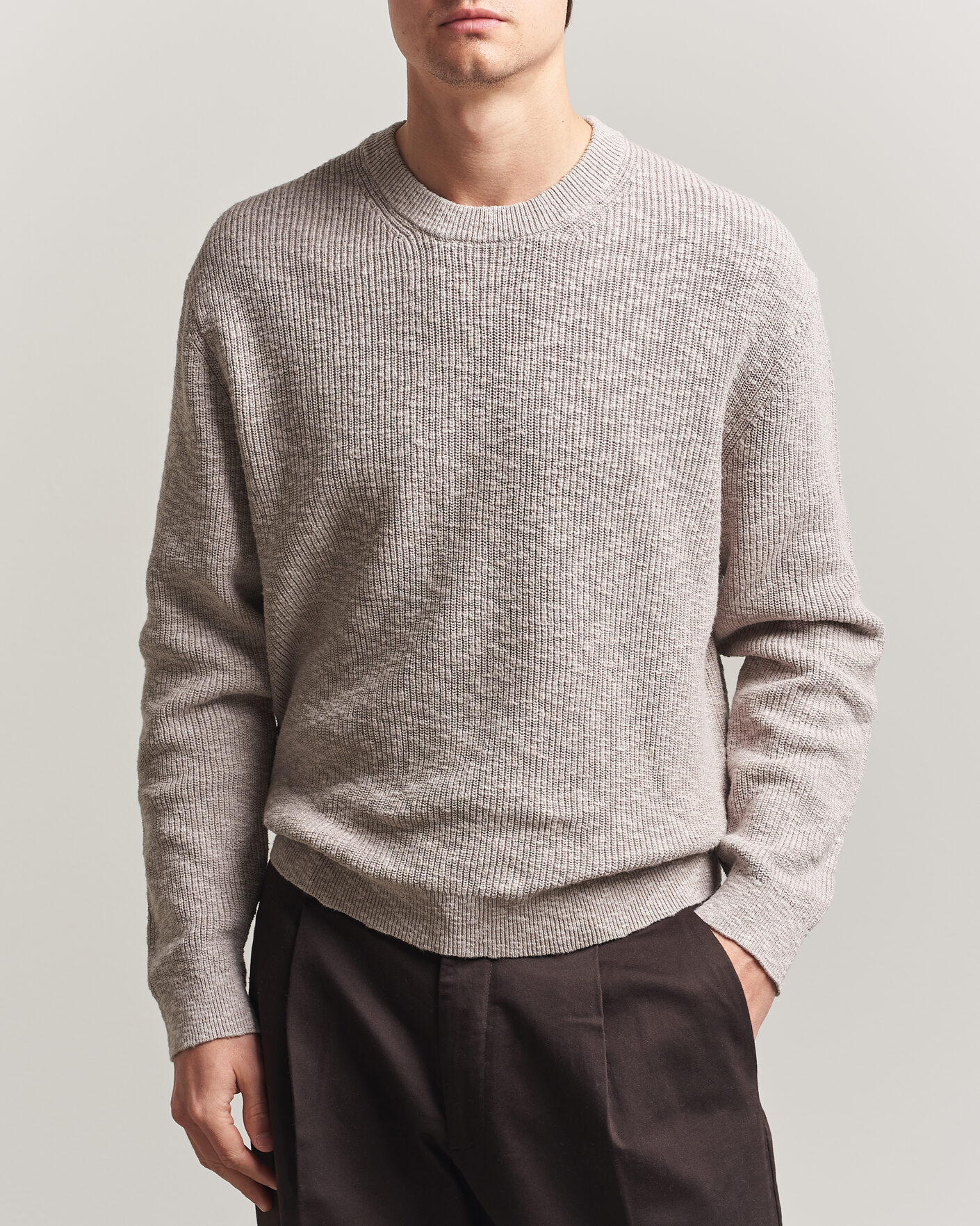 Heren | Truien | NN07 | Russell Cotton Knitted Sweater Moon Dust
