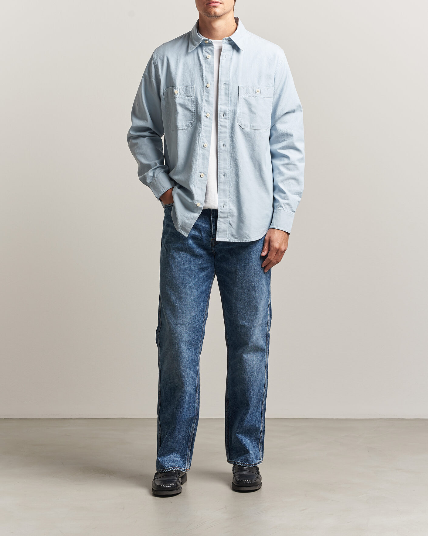 Heren | Overhemden | NN07 | Colby Twill Overshirt Sky Mist