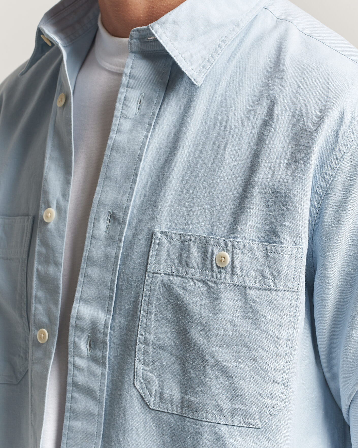 Heren | Overhemden | NN07 | Colby Twill Overshirt Sky Mist
