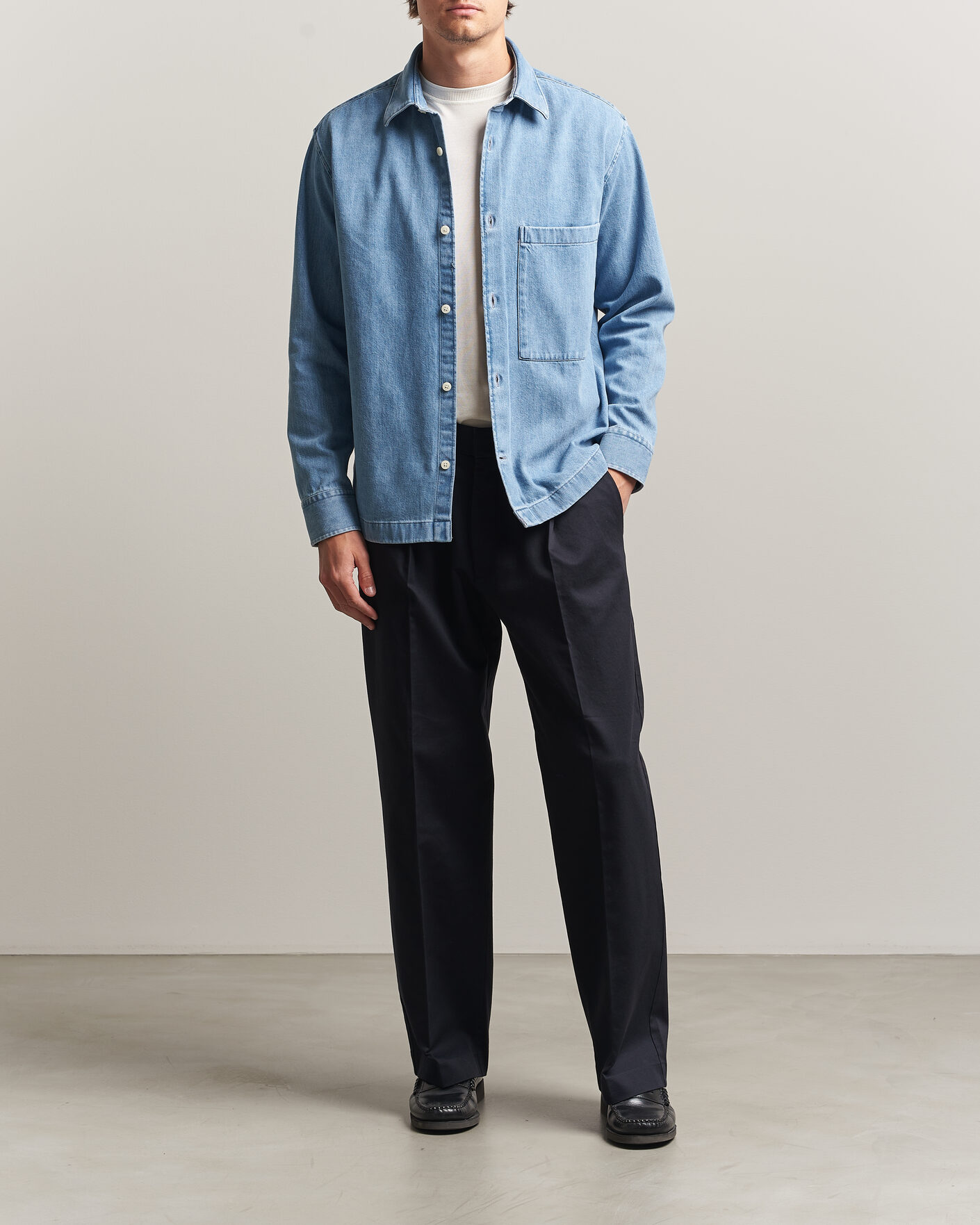 Heren | Overhemden | NN07 | Freddy Denim Overshirt Light Blue