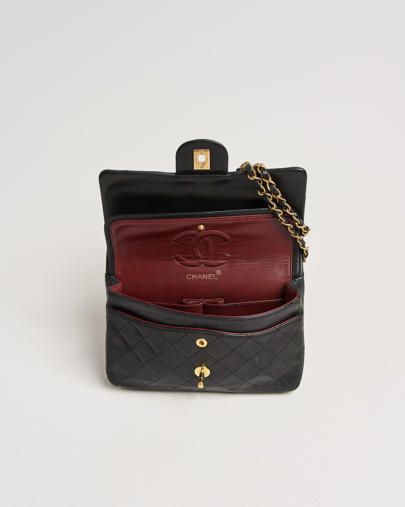 Heren | Chanel Pre-Owned Classic Small Double Flap Bag Black | Chanel Pre-Owned | Classic Small Double Flap Bag Black