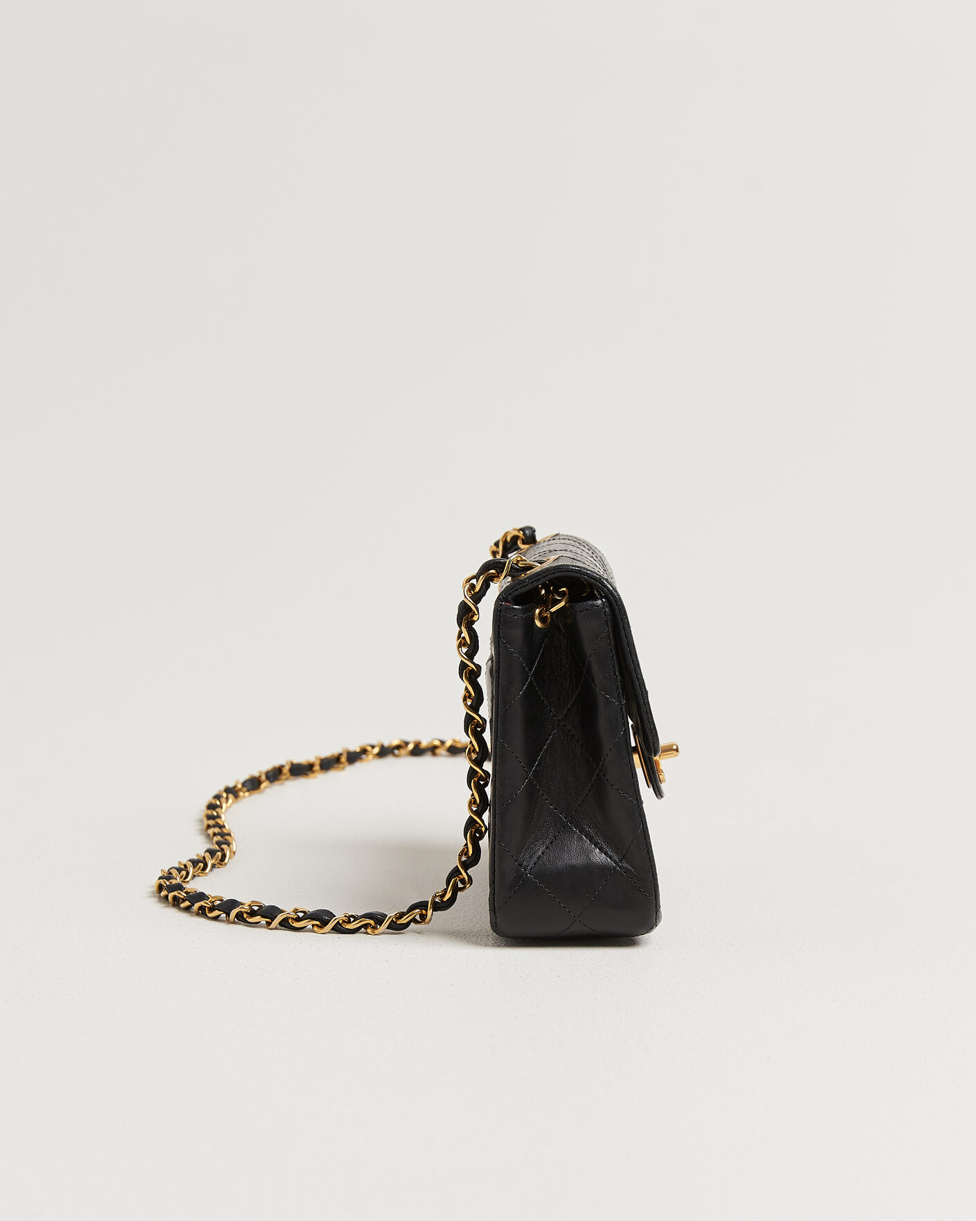 Heren | Chanel Pre-Owned Classic Mini Single Flap Square Bag Black | Chanel Pre-Owned | Classic Mini Single Flap Square Bag Black