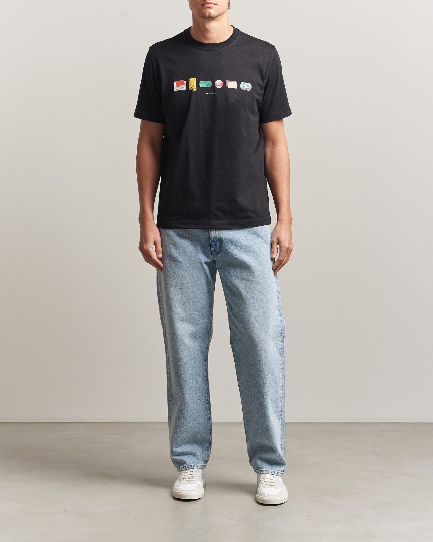 Heren | T-shirts | PS Paul Smith | In A Row Crew Neck T-Shirt Black