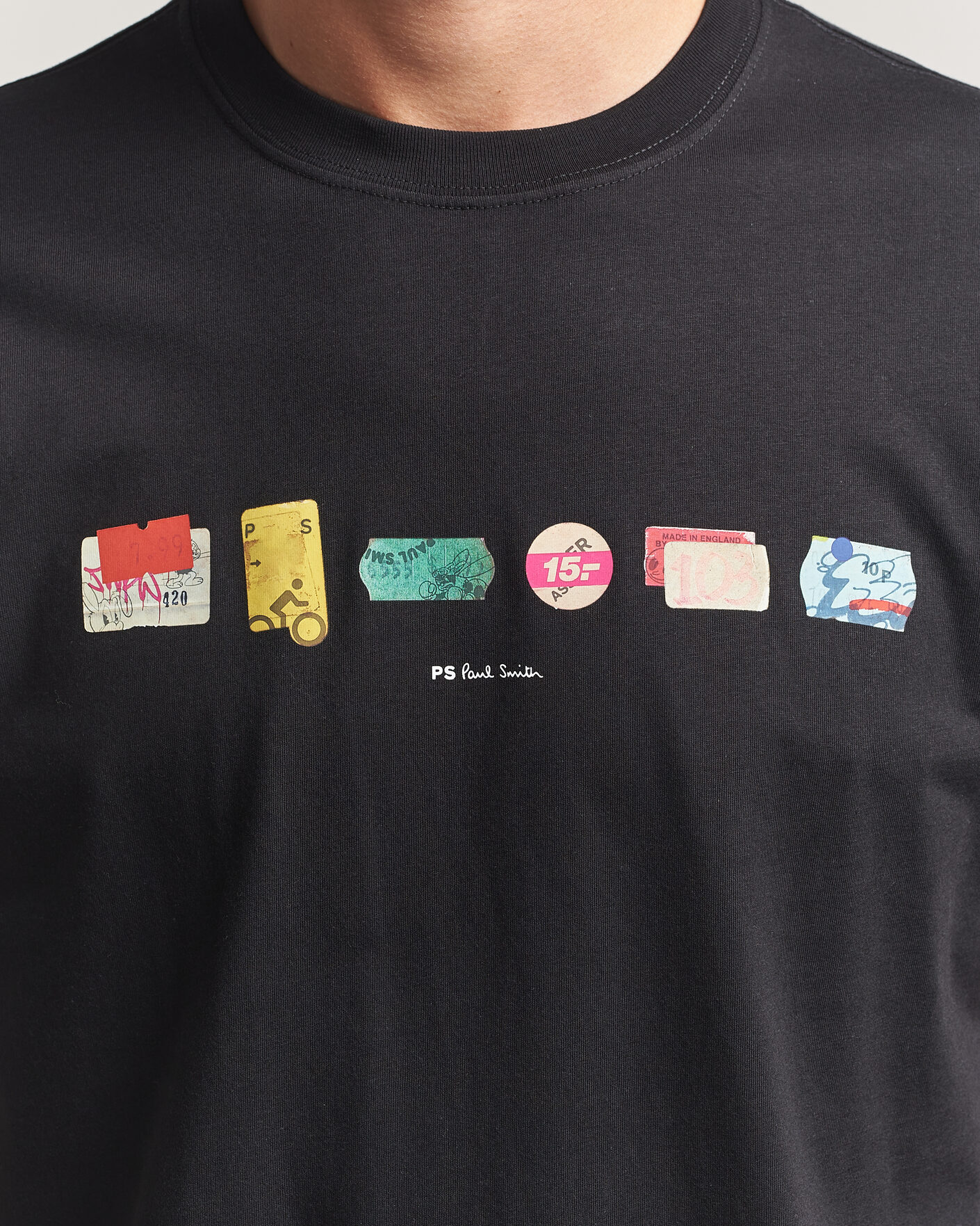 Heren | T-shirts | PS Paul Smith | In A Row Crew Neck T-Shirt Black