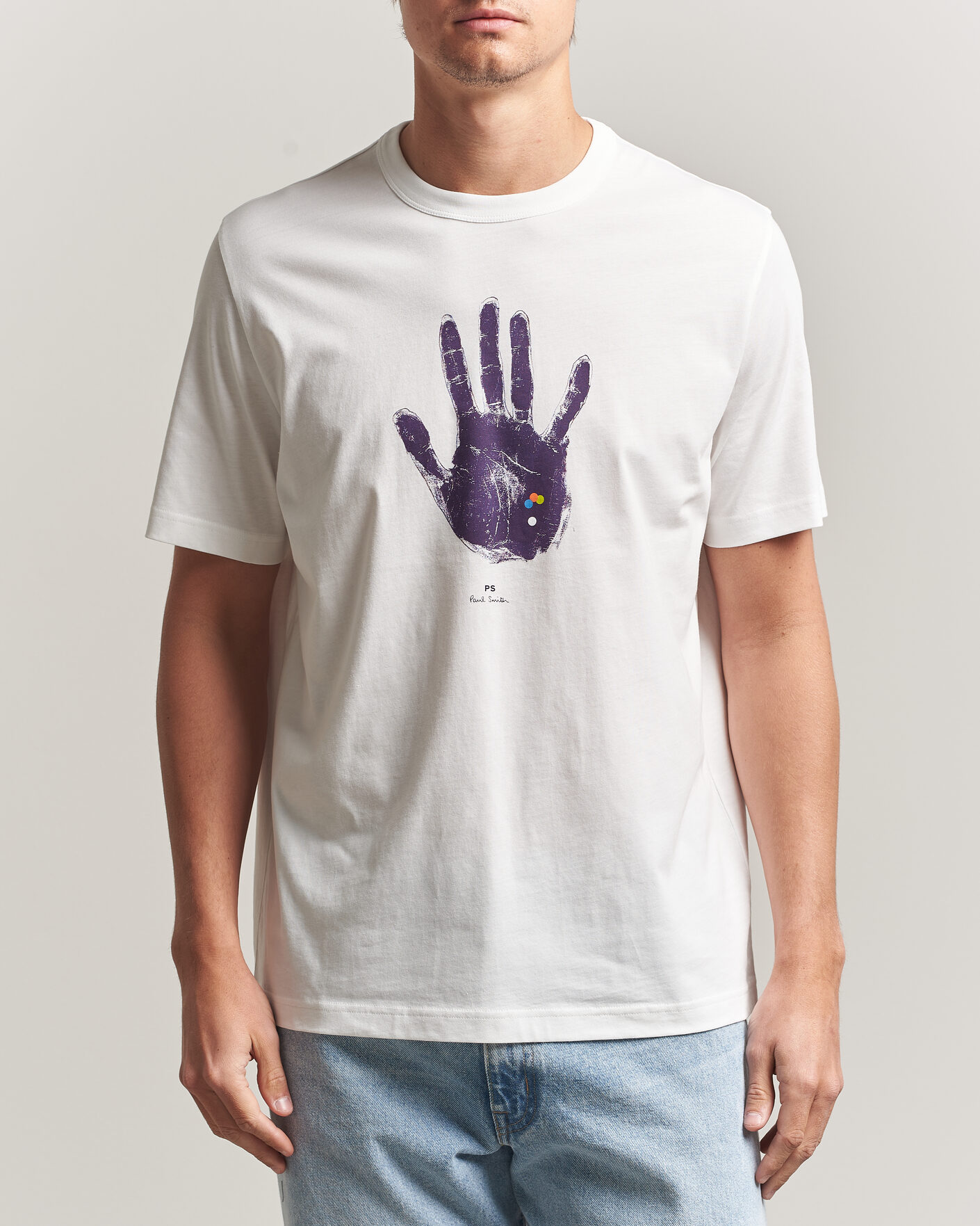 Heren | T-shirts | PS Paul Smith | Hand Crew Neck T-Shirt White