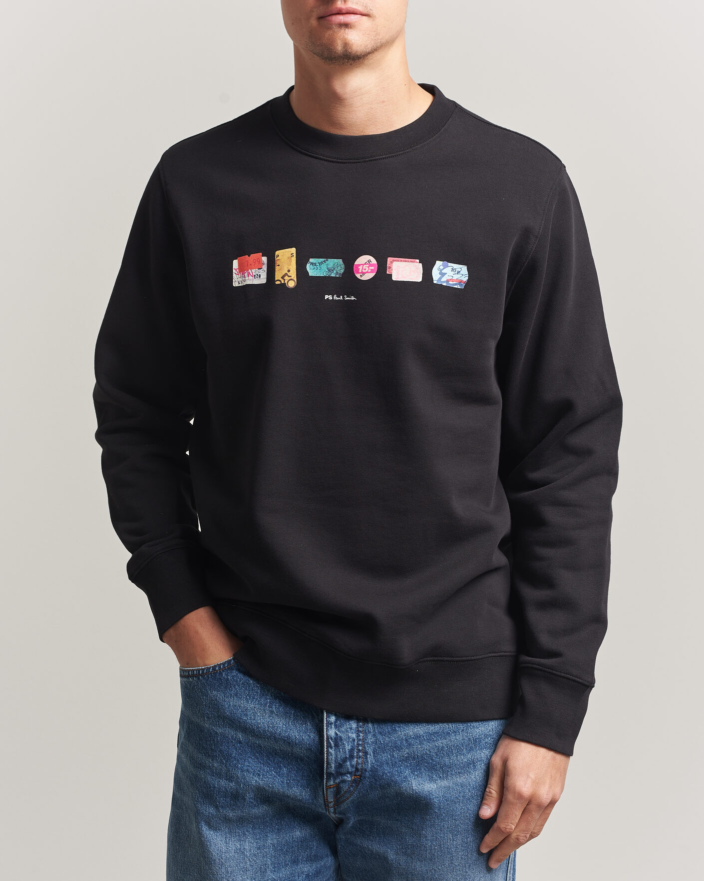 Heren | Truien | PS Paul Smith | In A Row Crew Neck Sweatshirt Black
