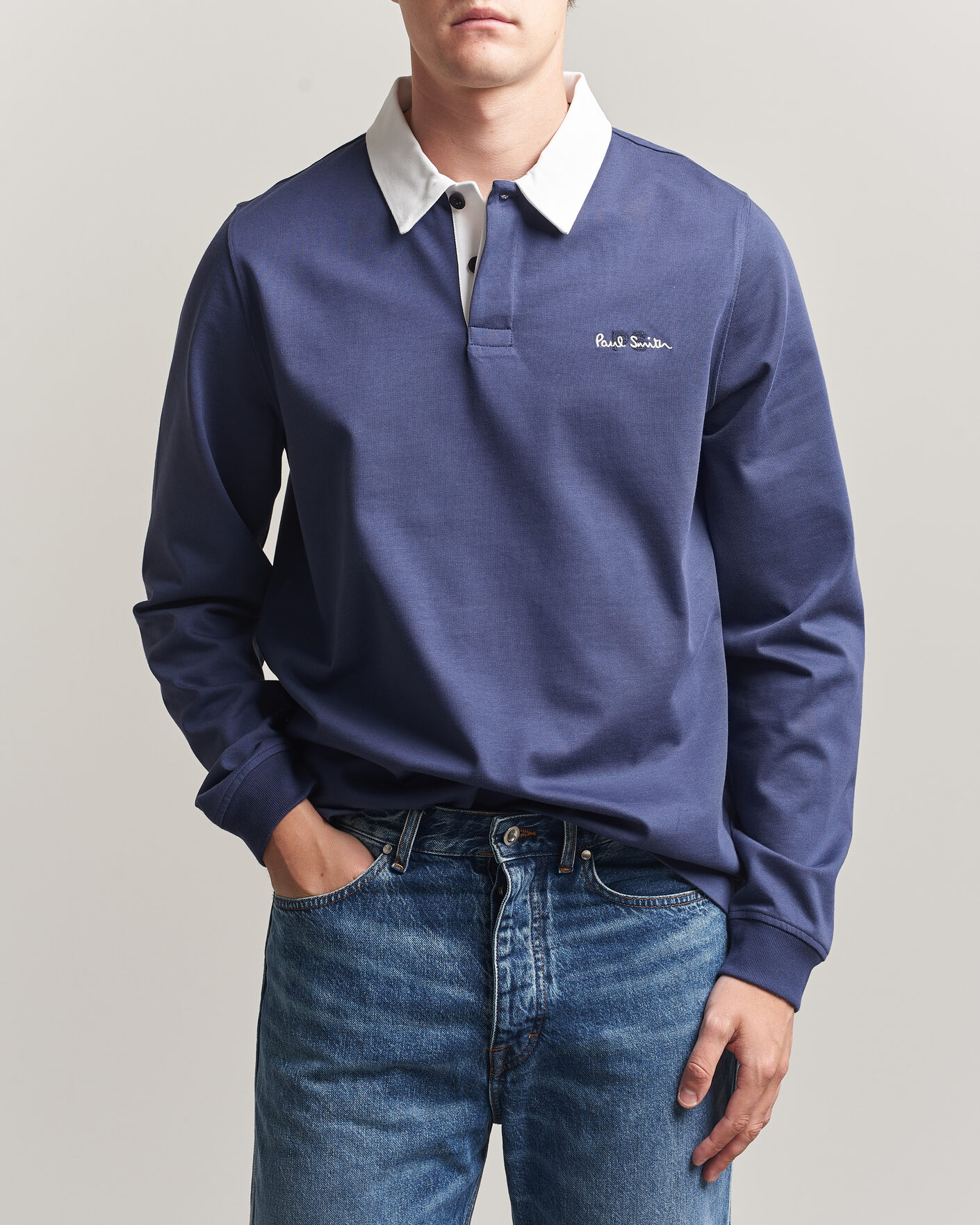 Heren | Truien | PS Paul Smith | Organic Cotton Rugger Blue