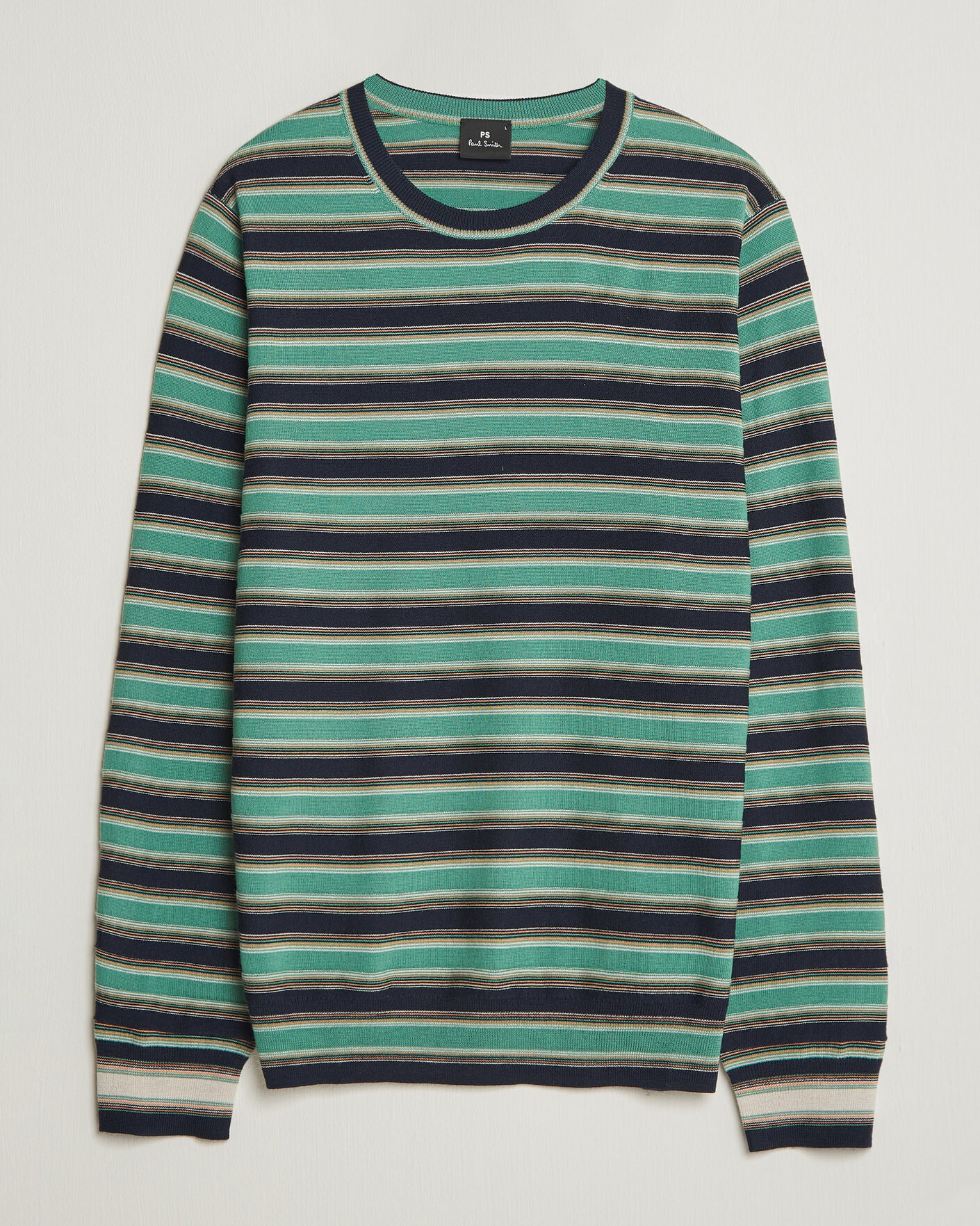 Heren | Truien | PS Paul Smith | Merino Wool Knitted Striped Sweater Green