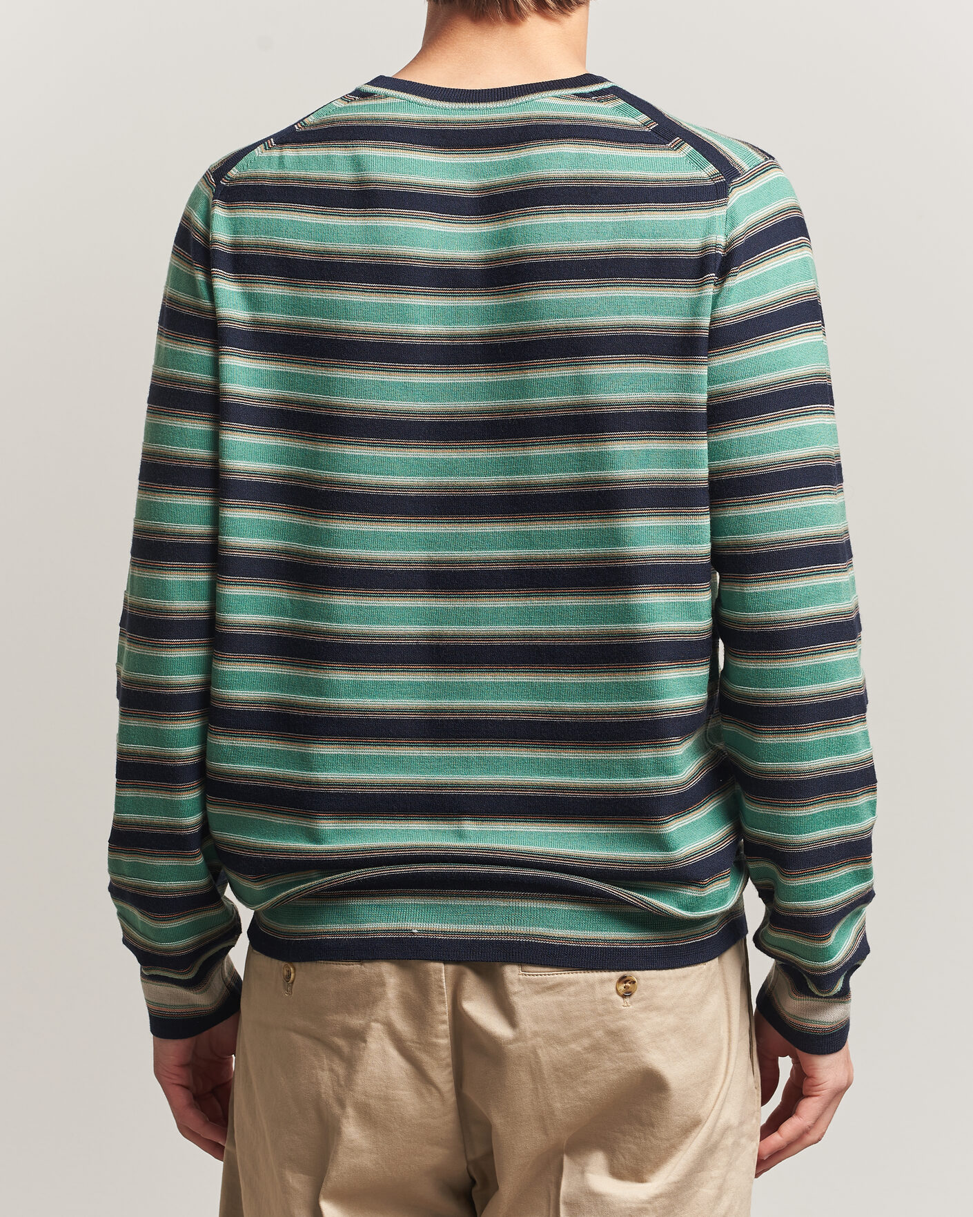 Heren | Truien | PS Paul Smith | Merino Wool Knitted Striped Sweater Green