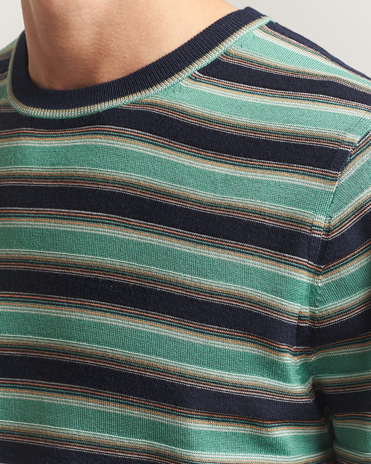 Heren | Truien | PS Paul Smith | Merino Wool Knitted Striped Sweater Green