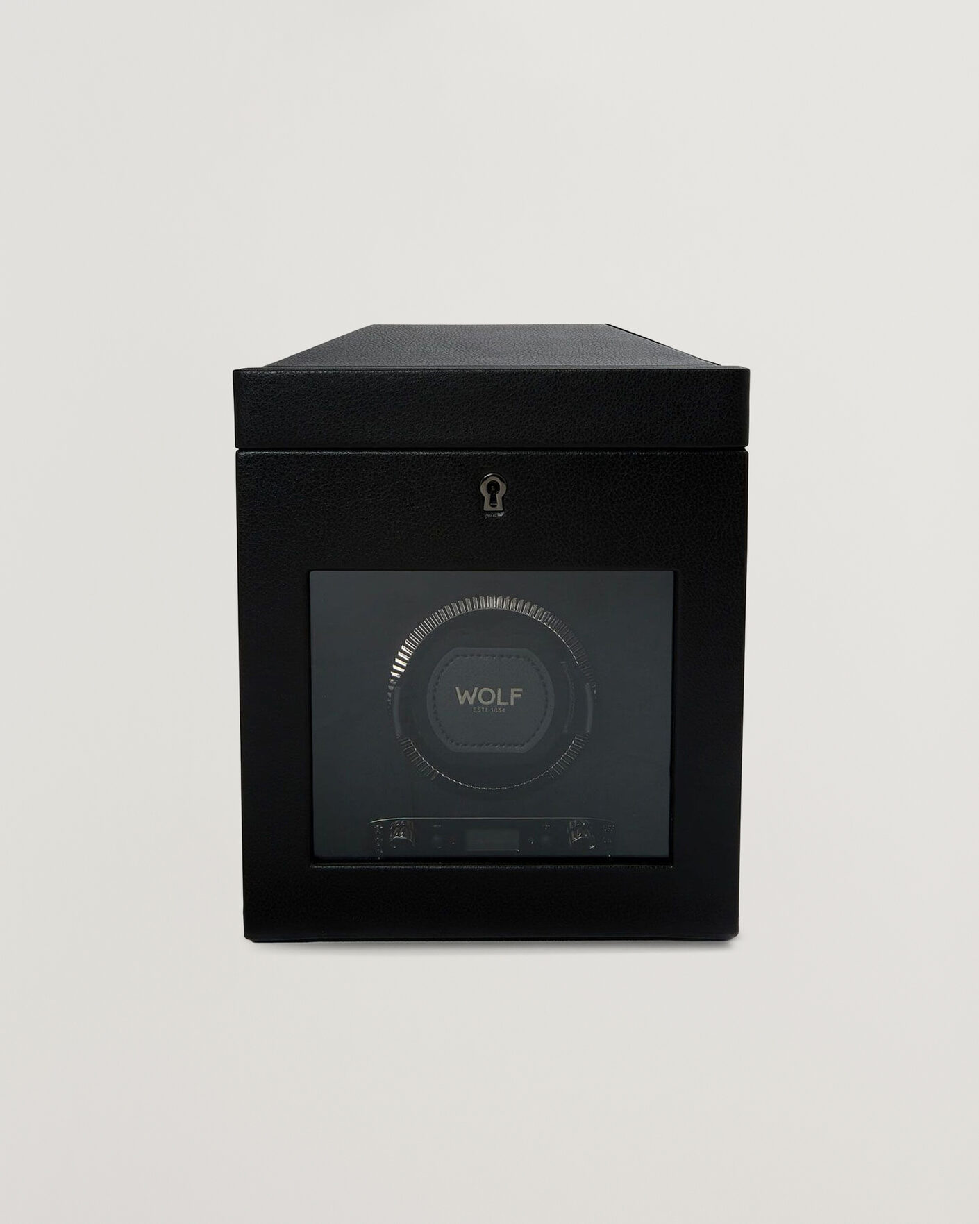 Heren | WOLF British Racing Single Watch Winder With Storage Black | WOLF | British Racing Single Watch Winder With Storage Black