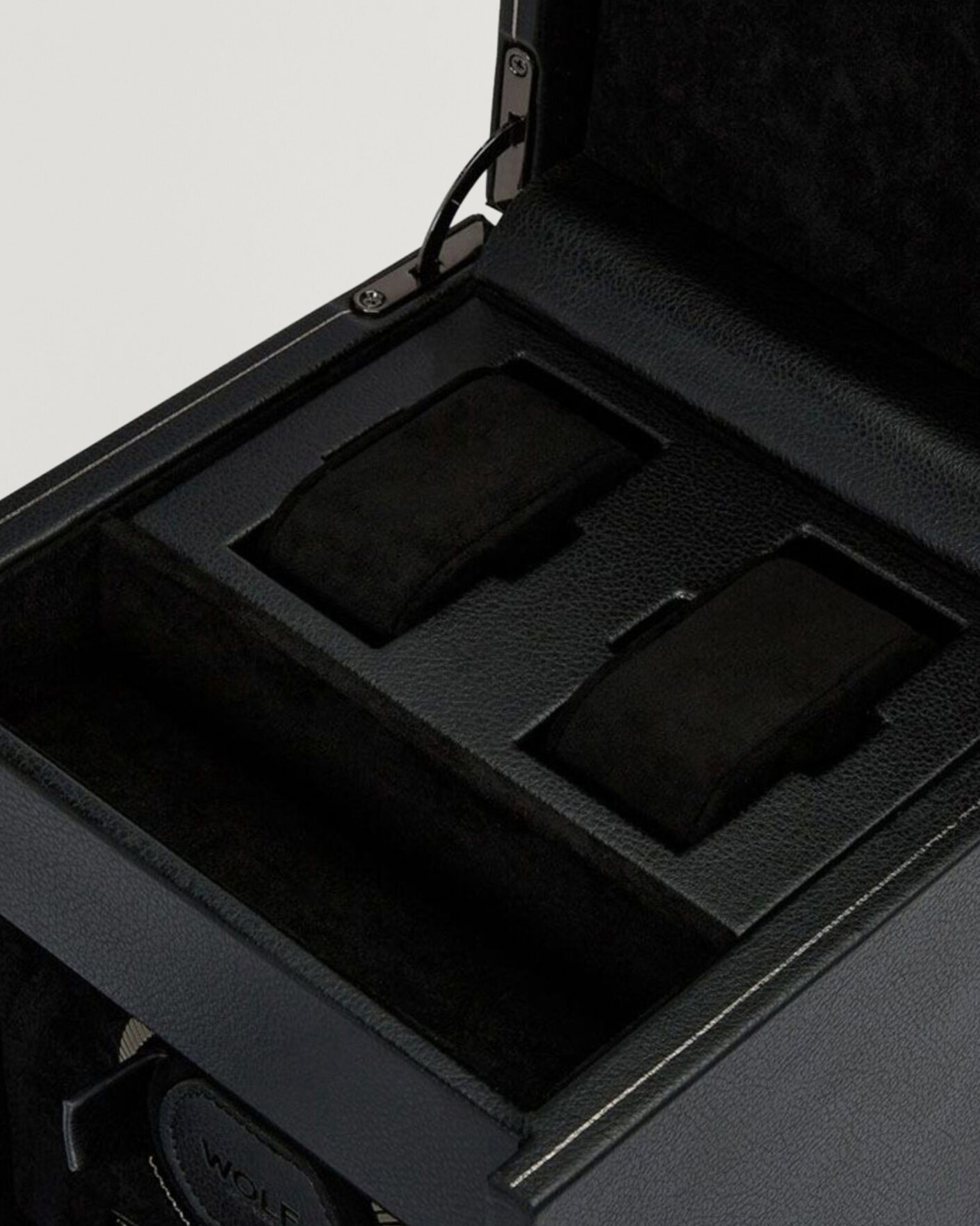 Heren | WOLF British Racing Single Watch Winder With Storage Black | WOLF | British Racing Single Watch Winder With Storage Black