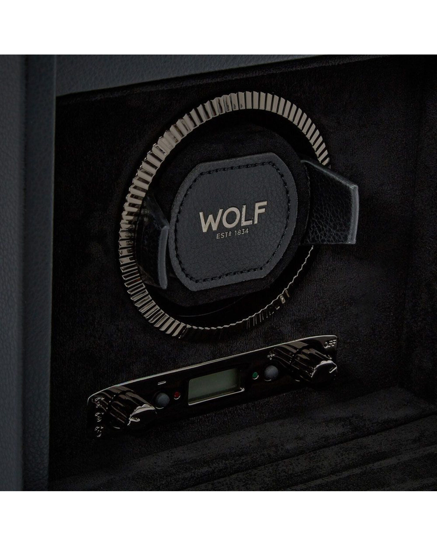 Heren | Horloge & juwelendozen | WOLF | British Racing Single Watch Winder With Storage Black